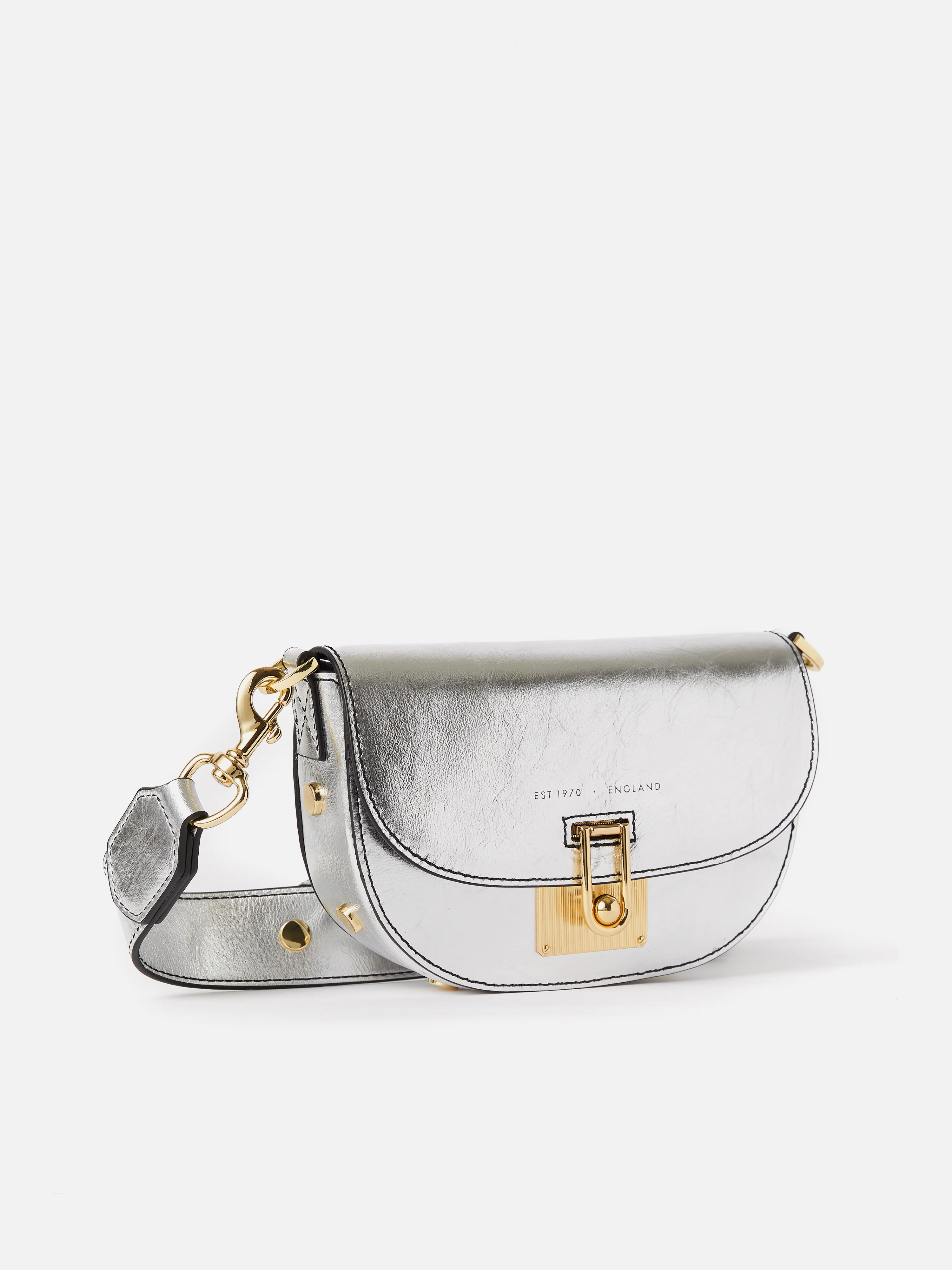 Denbigh Studded Leather Bag | Silver - Image 4