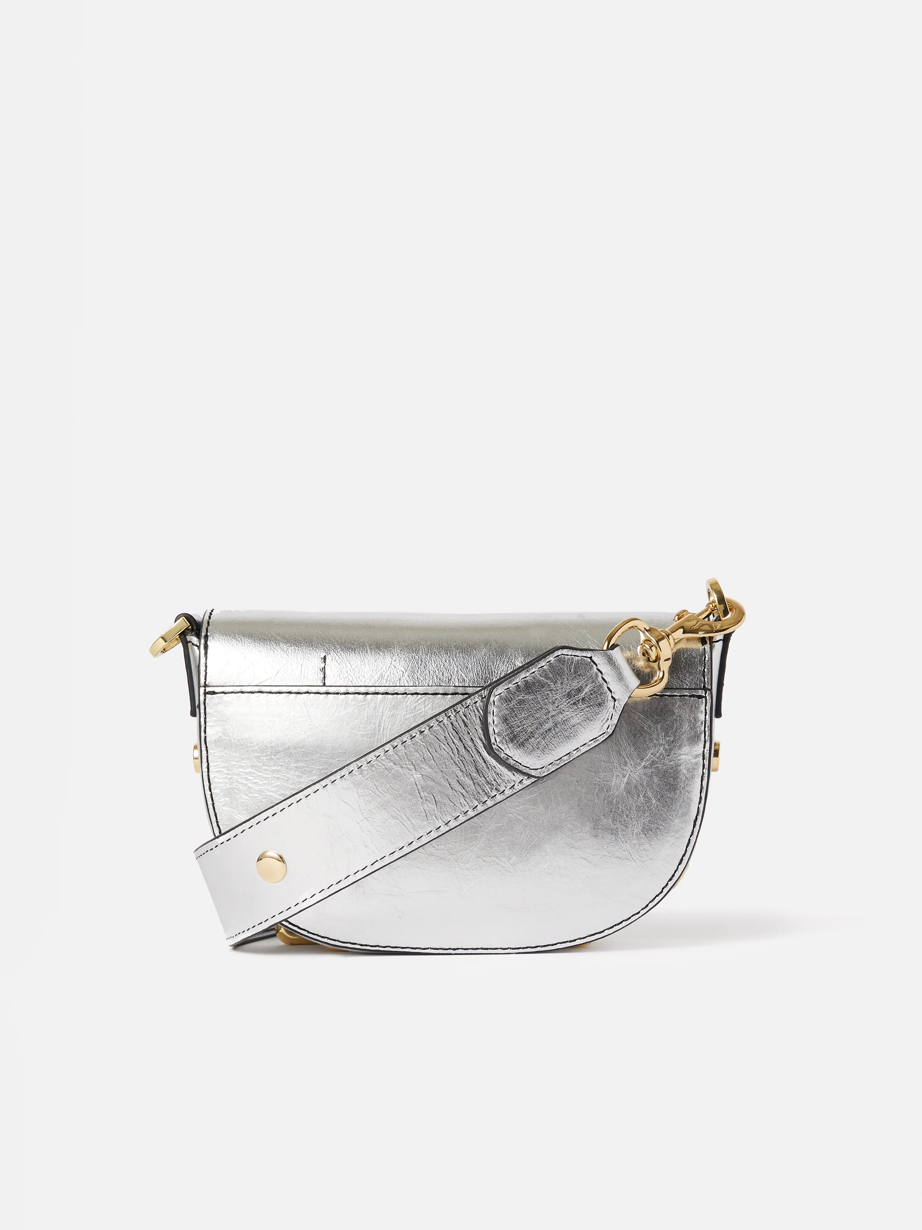 Denbigh Studded Leather Bag | Silver - Image 6