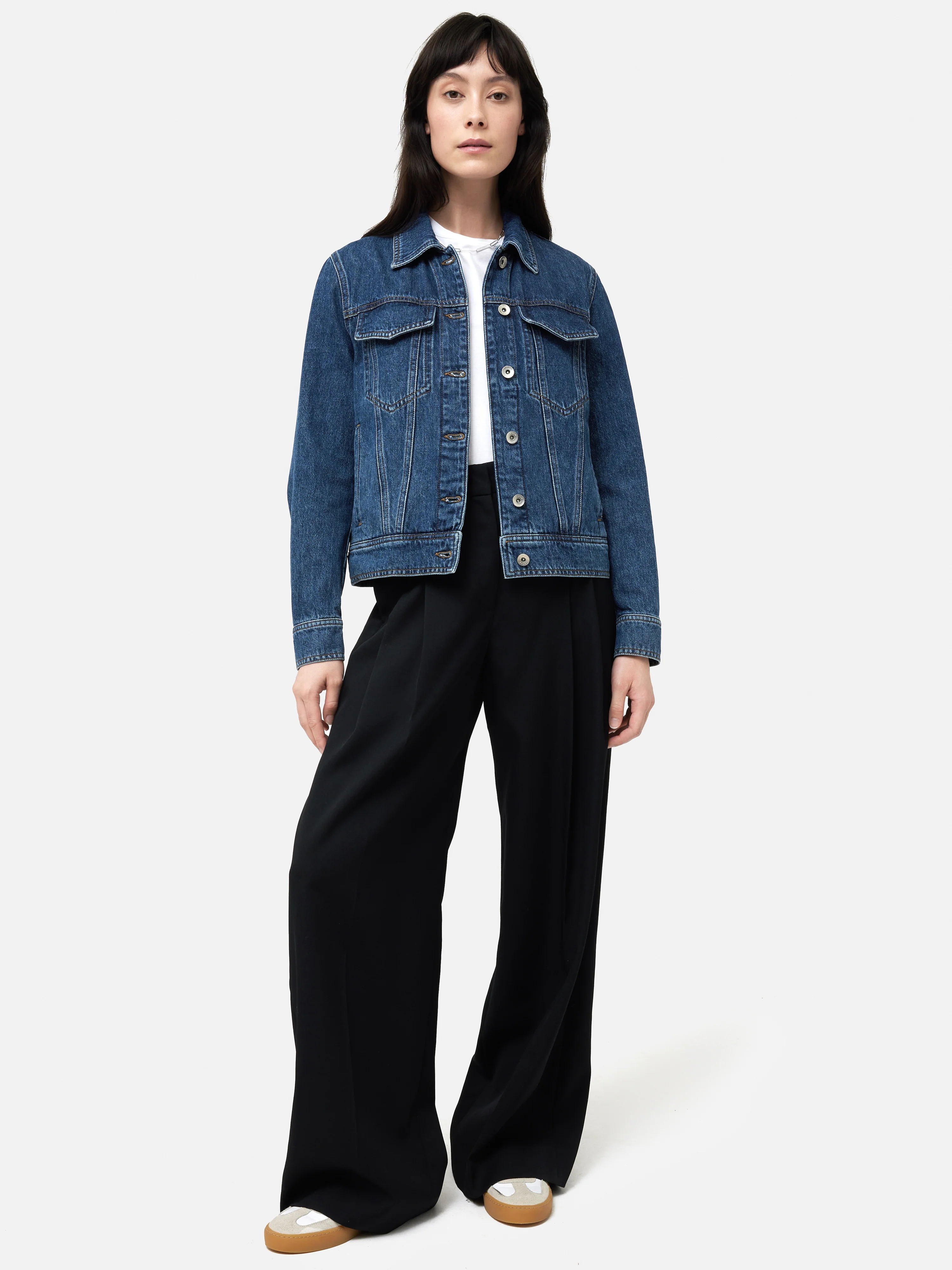 Boxy Denim Trucker Jacket | Vintage Mid Blue - Image 3