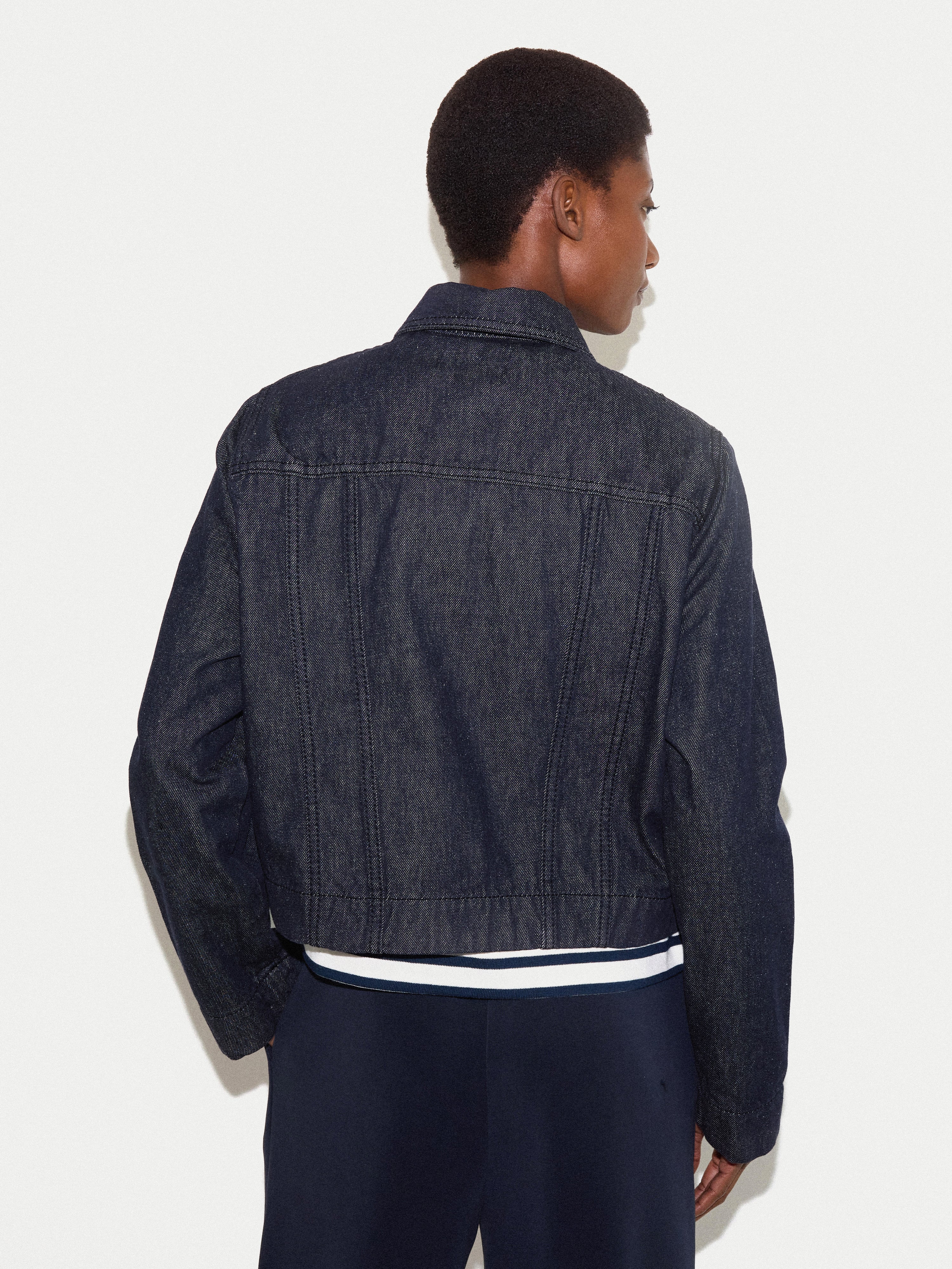Denim Overstitch Jacket | Indigo - Image 8