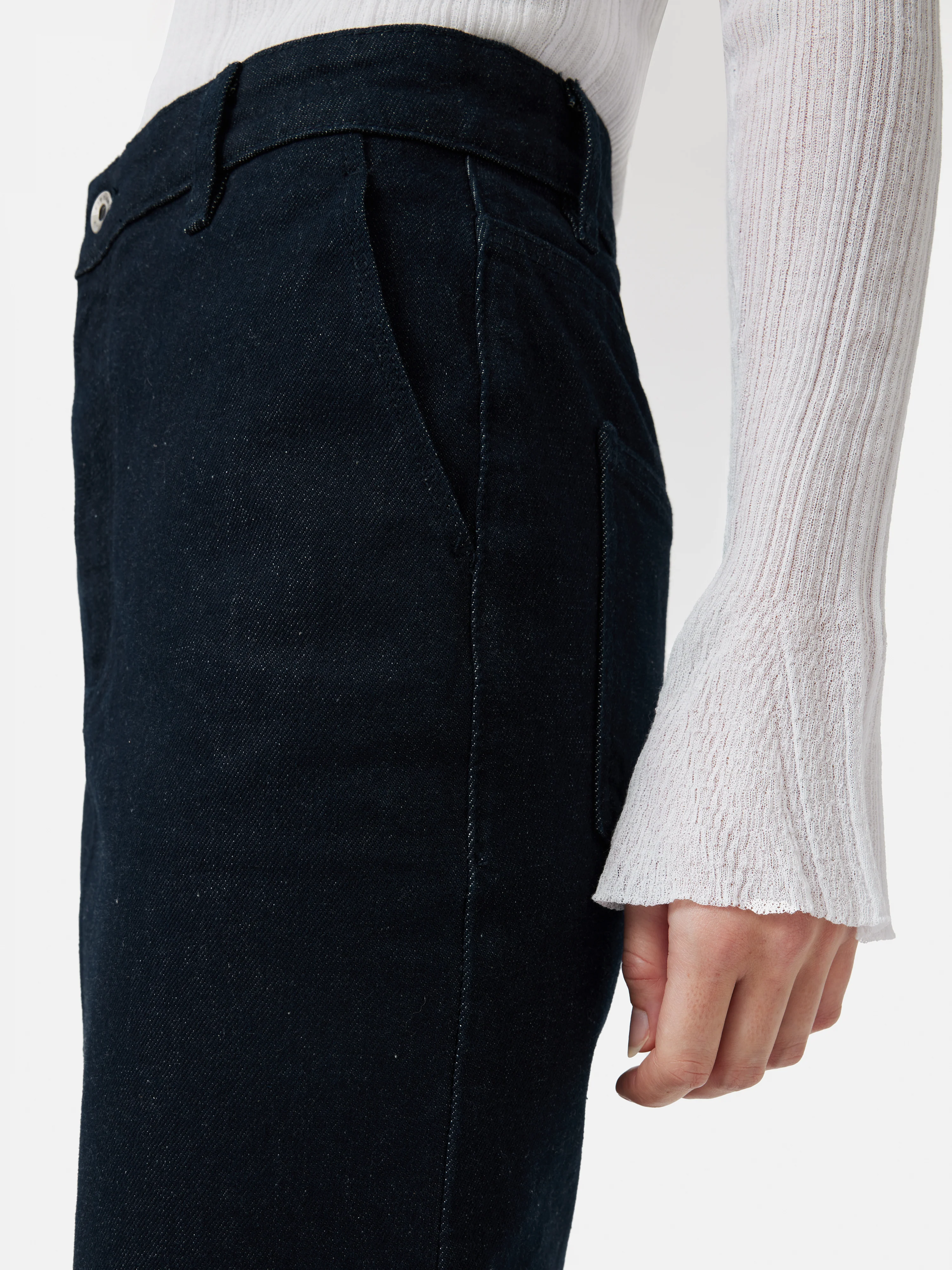 Denim Pencil Midi Skirt | Indigo - Image 4