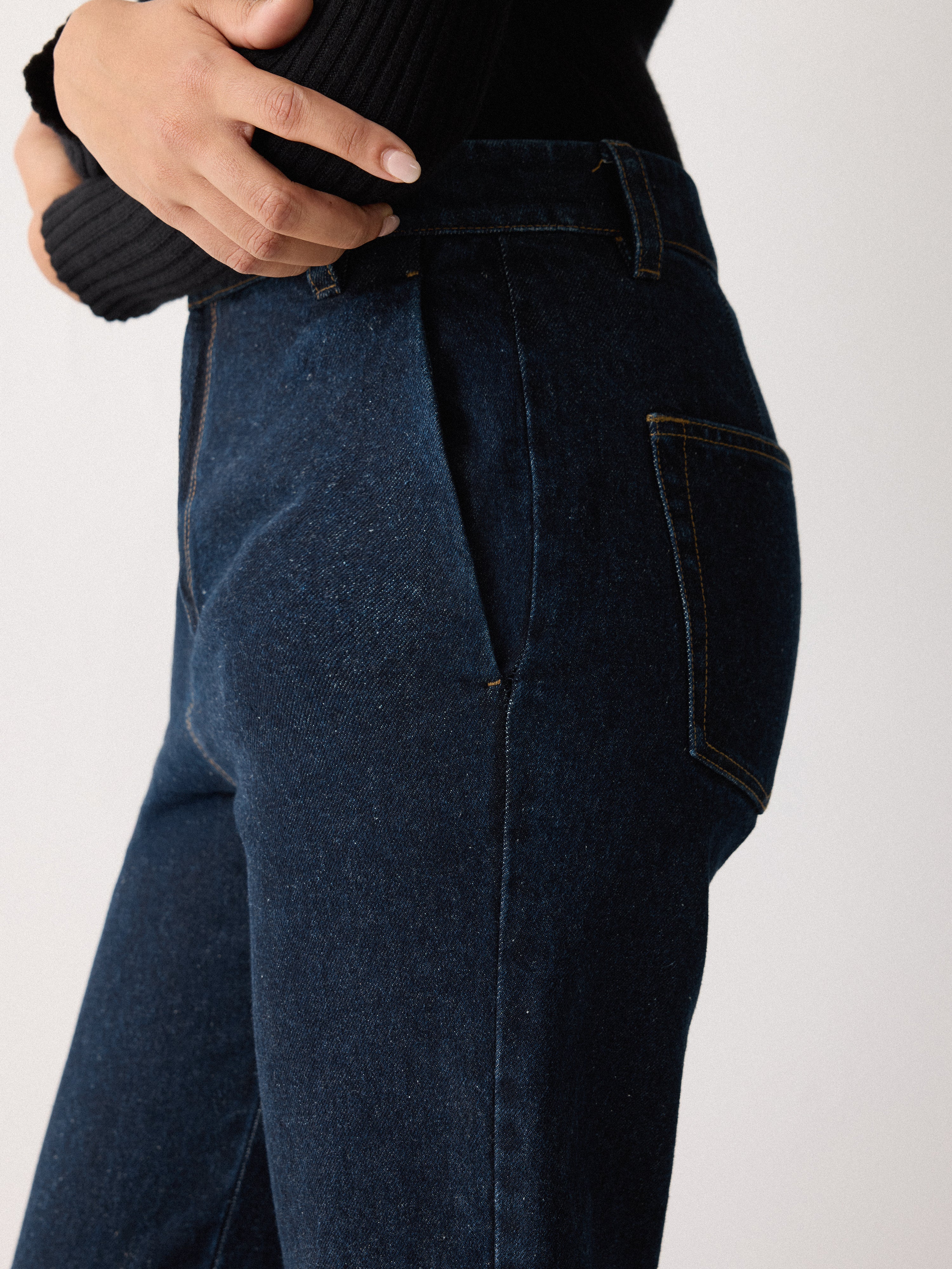 Denim Tailored Bootleg Trouser | Indigo - Image 3