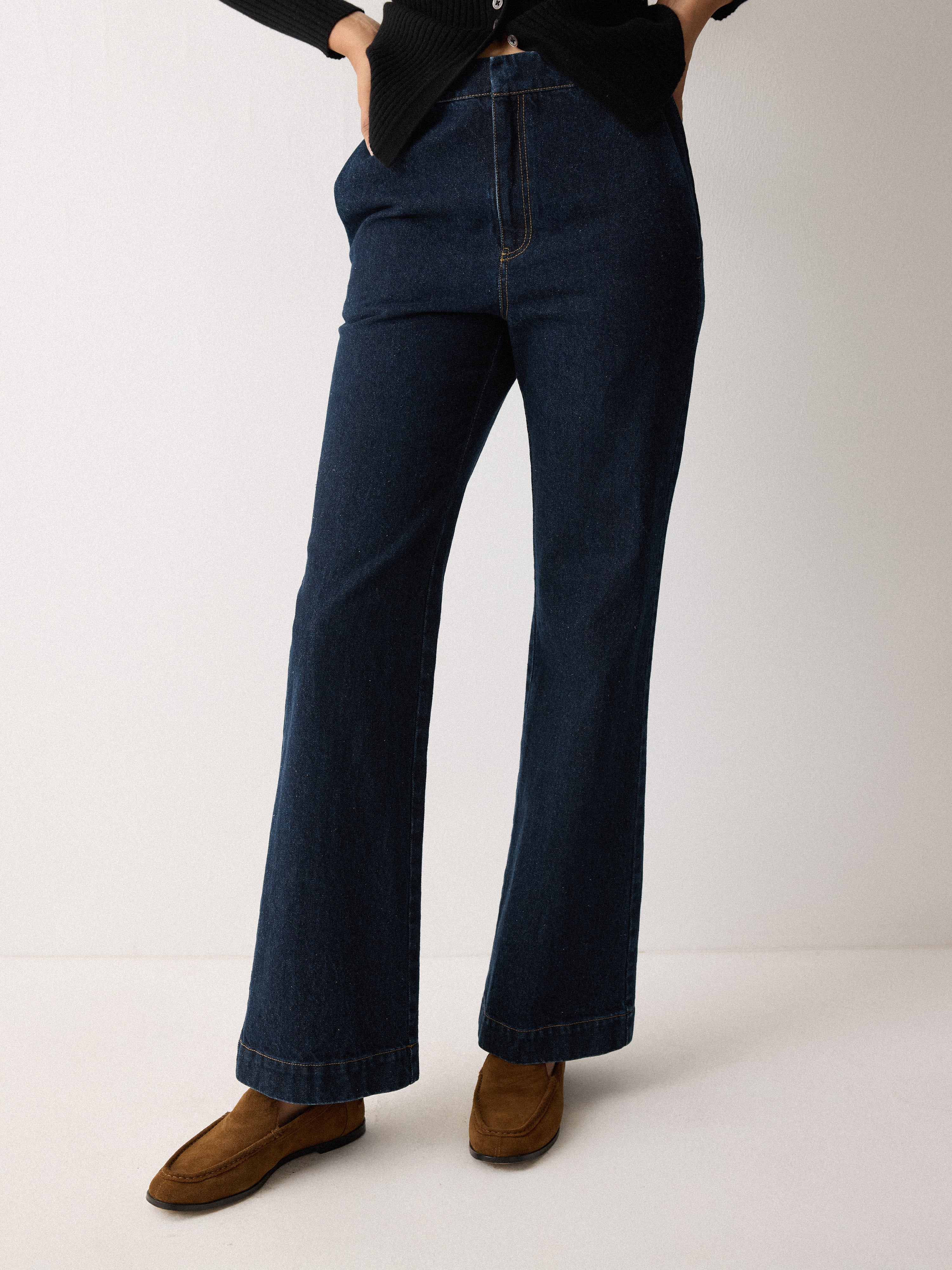 Denim Tailored Bootleg Trouser | Indigo - Image 4