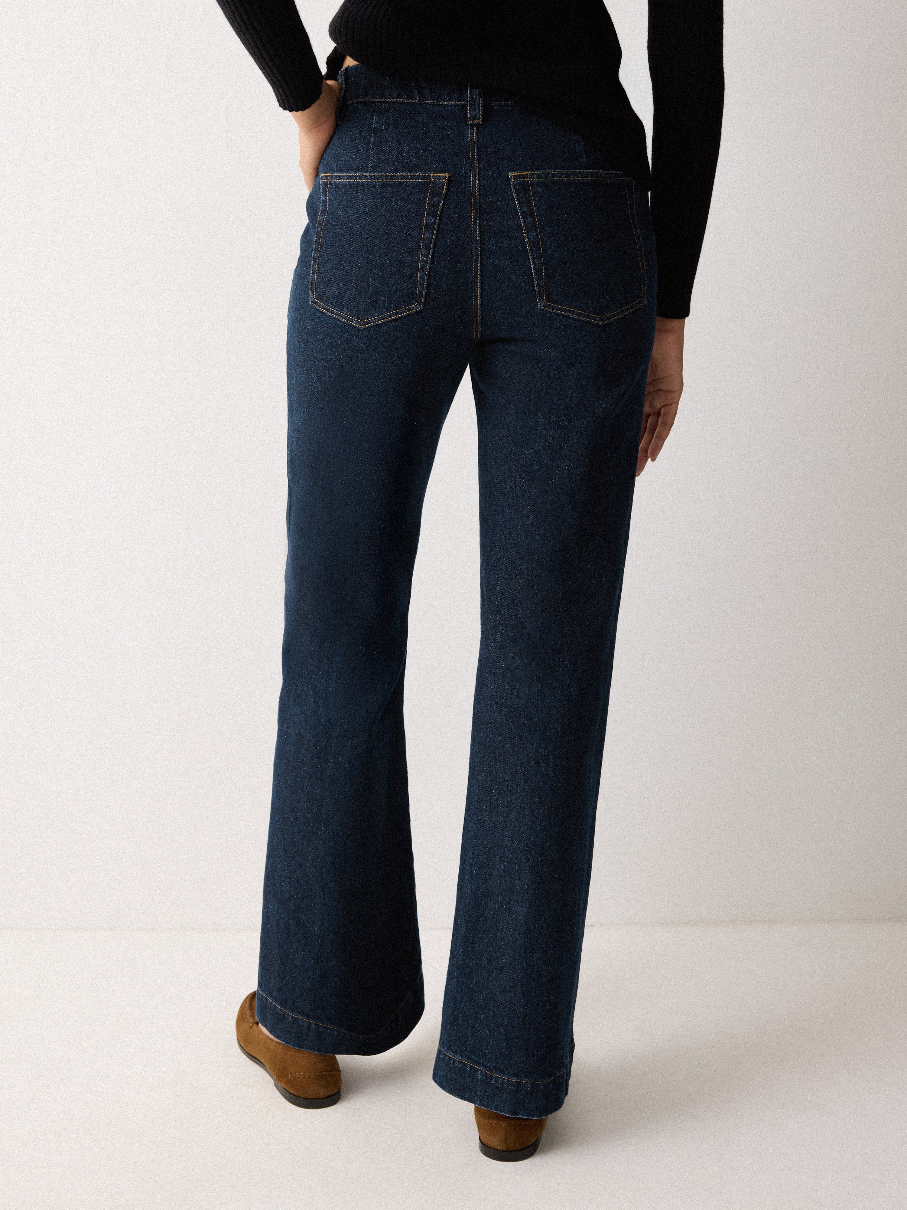 Denim Tailored Bootleg Trouser | Indigo - Image 5