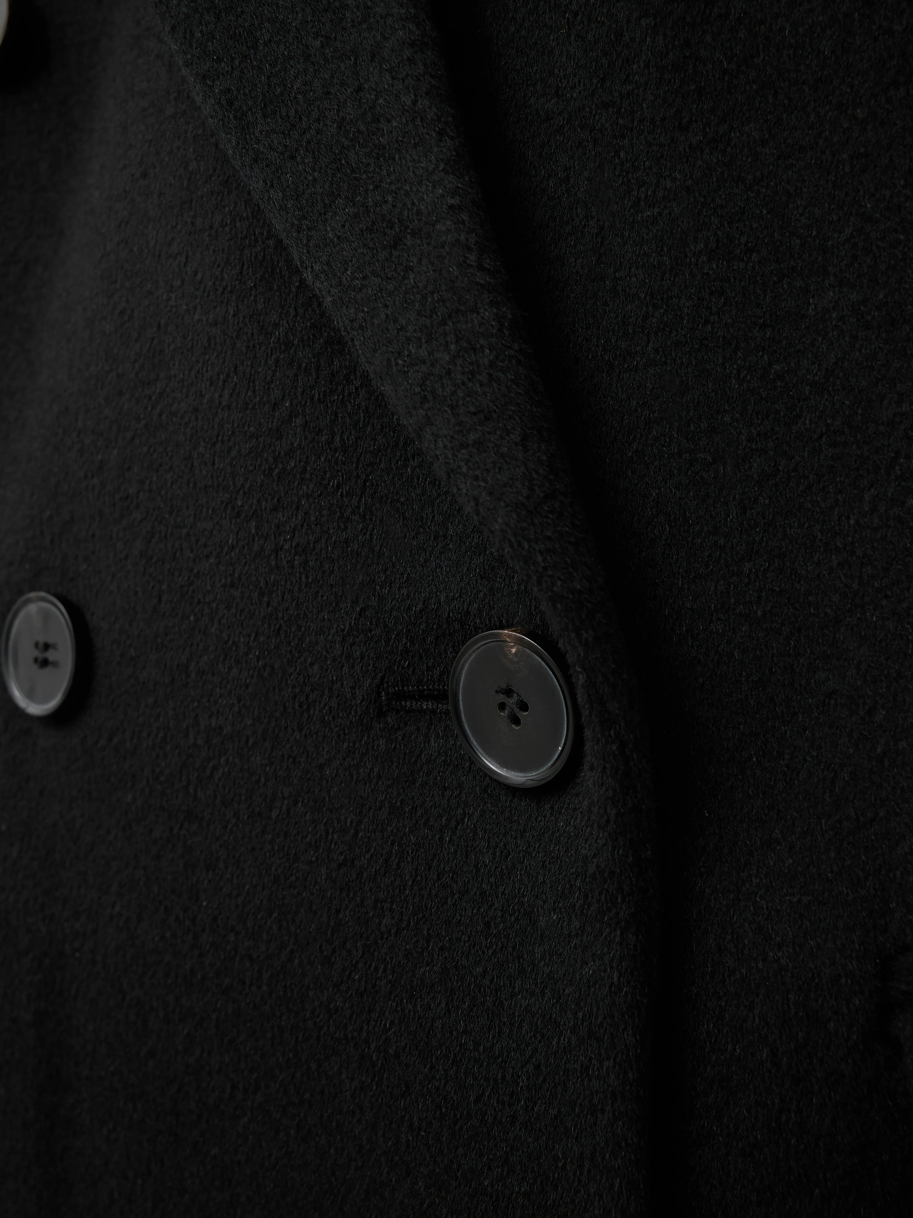 Double Breasted Wool Maxi Coat | Black - Image 9