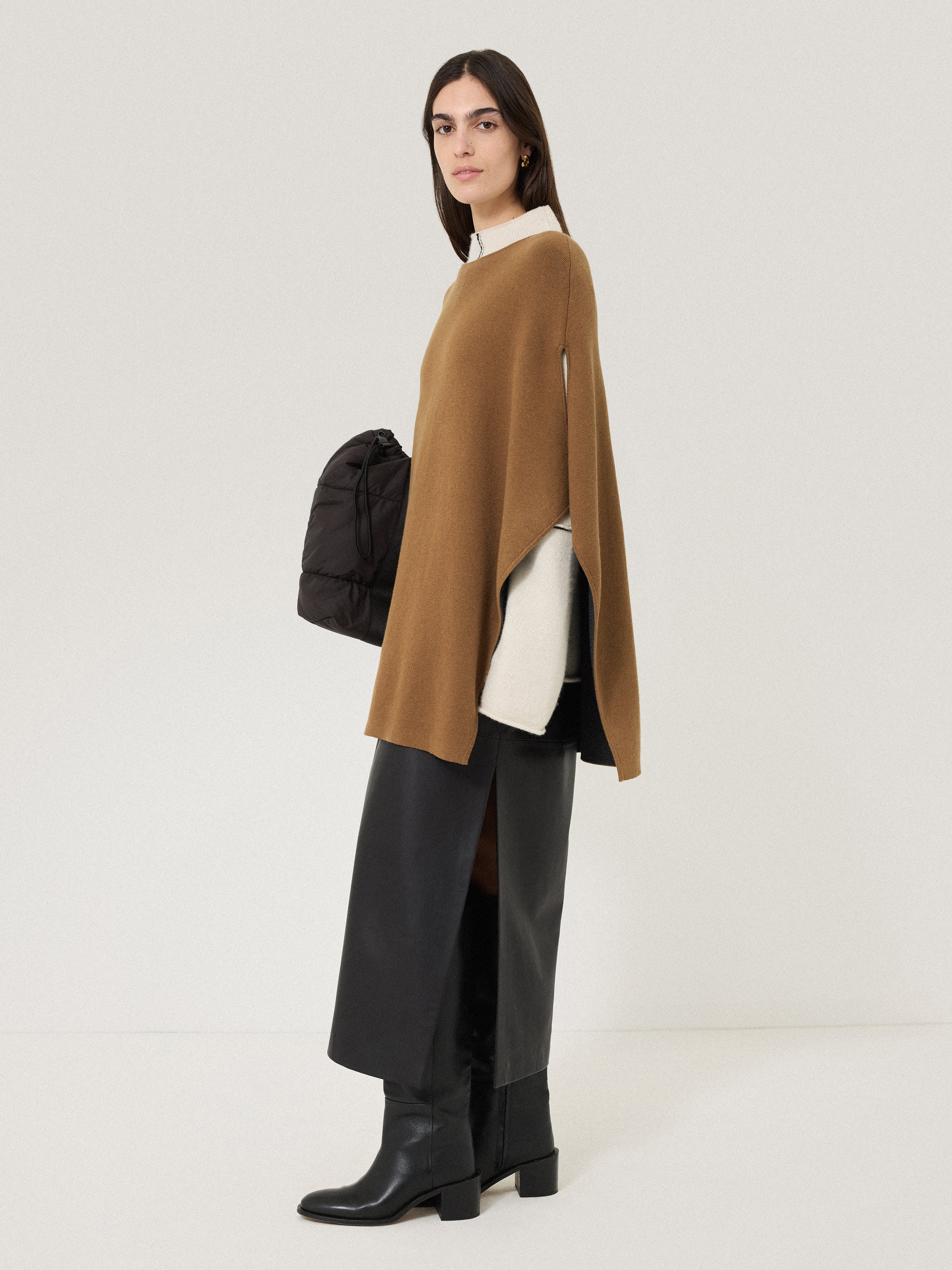 Double Face Knit Poncho | Toffee - Image 7