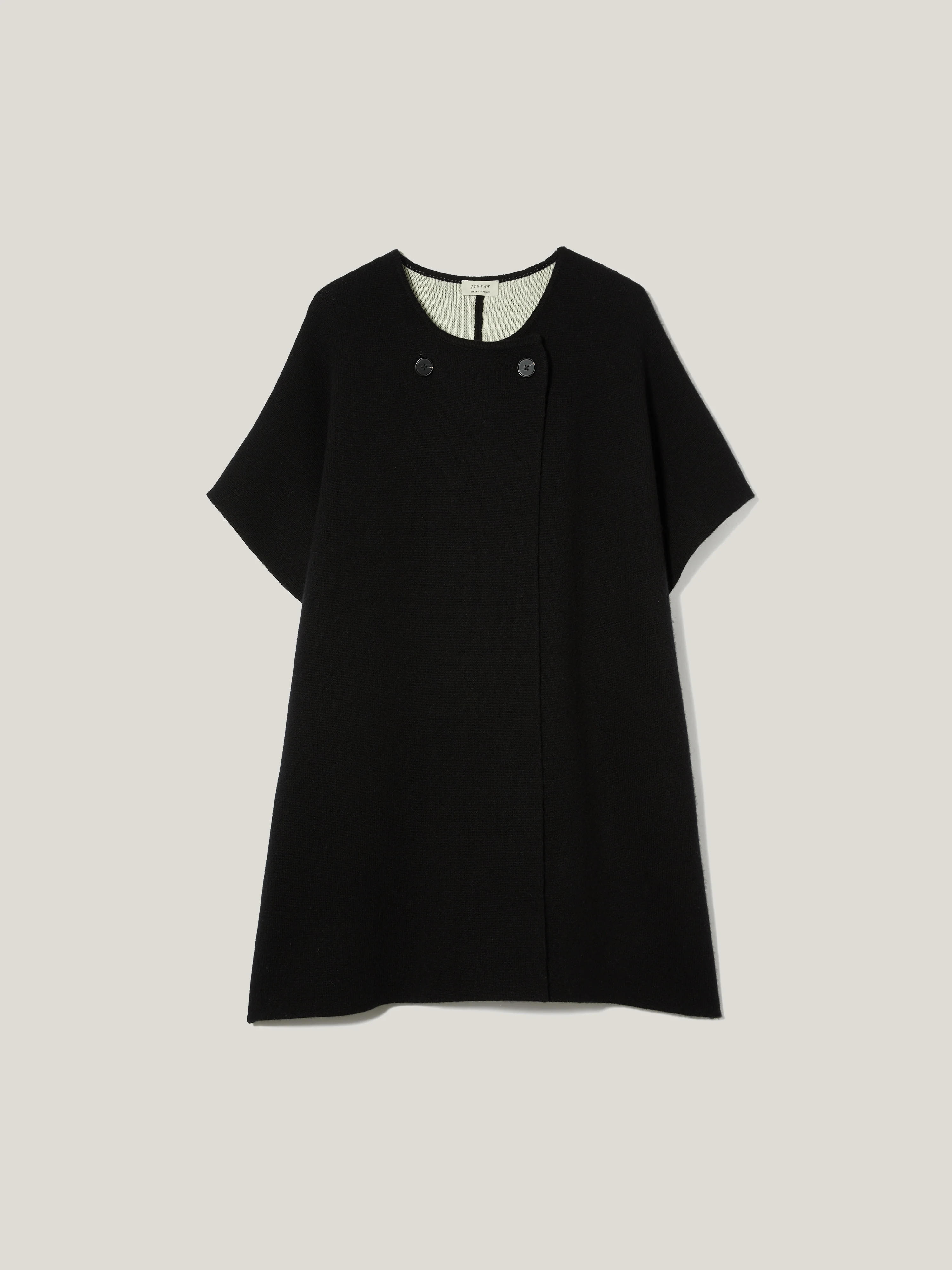 Double Faced Contrast Cape | Black - Image 8