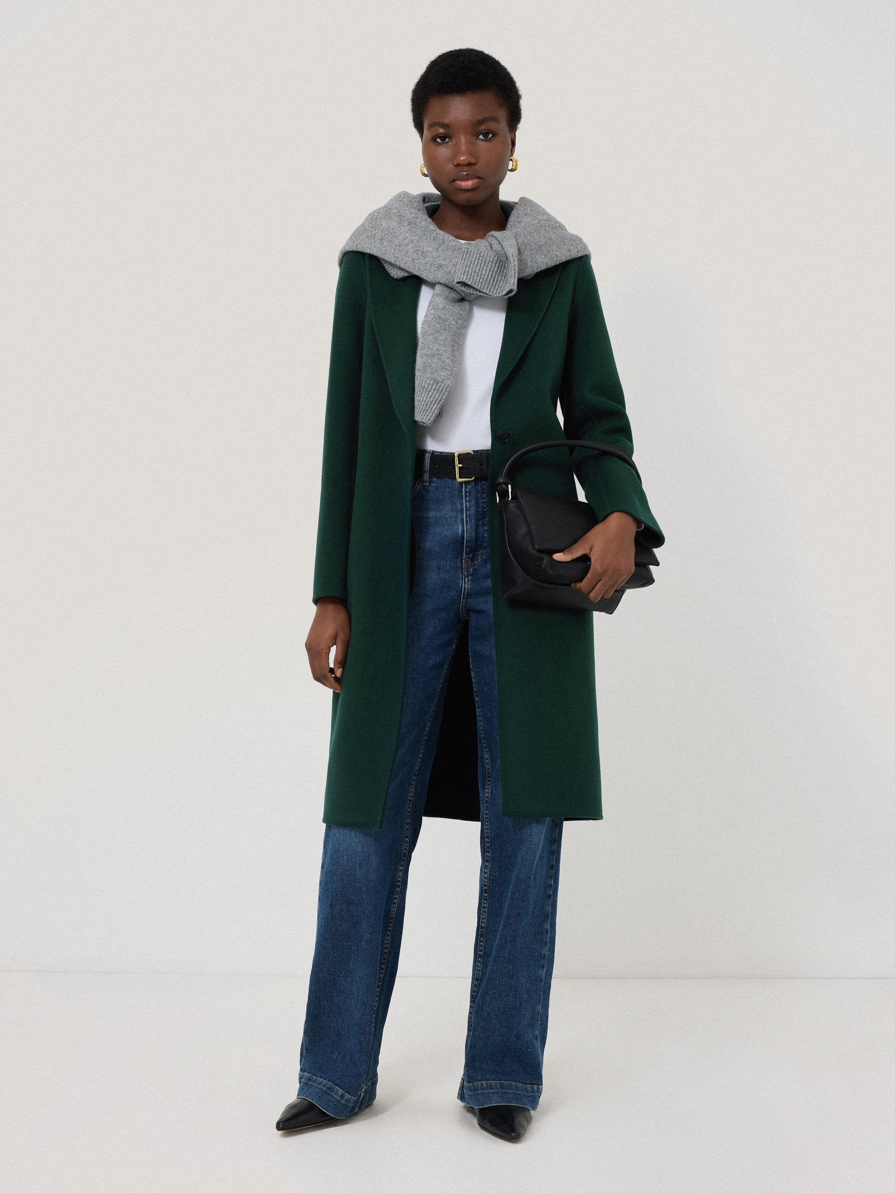 Double Faced Tailored Coat | Green - Image 4