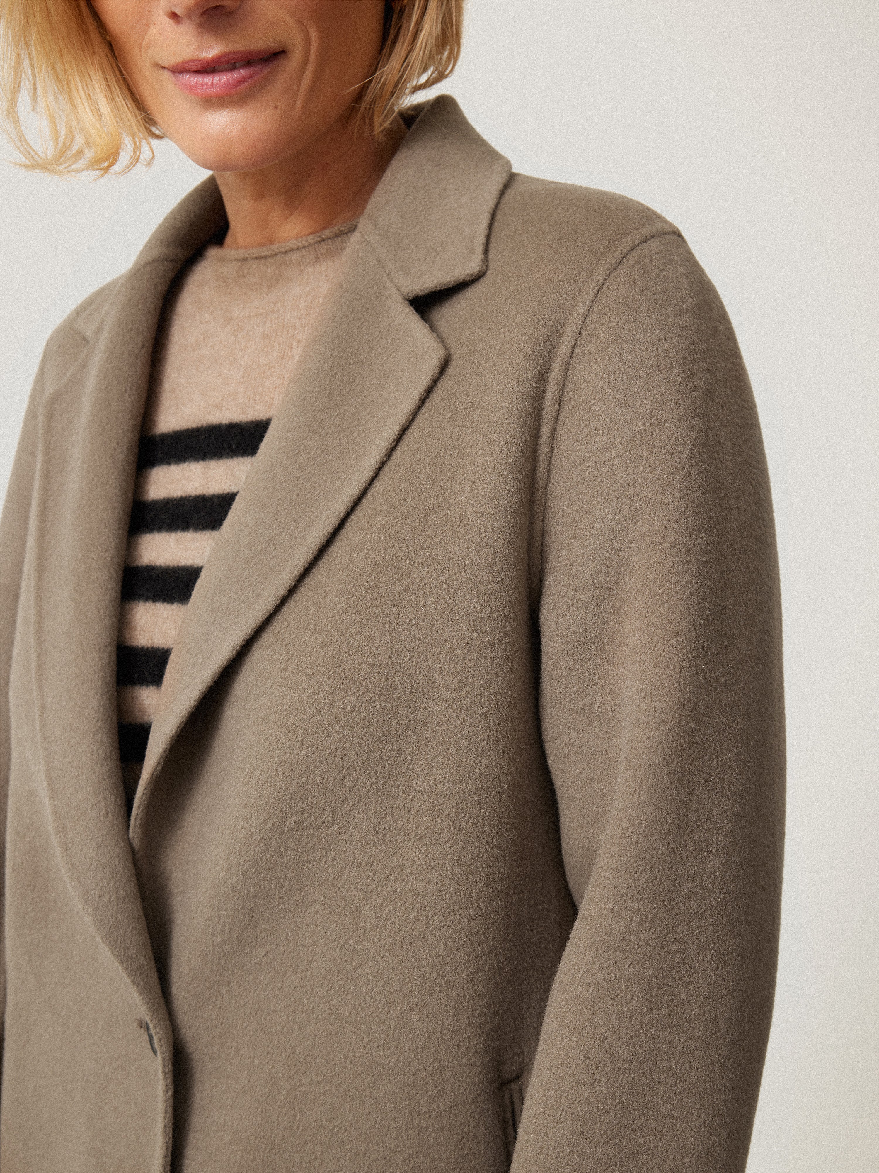 Double Faced Tailored Coat | Mole - Image 2