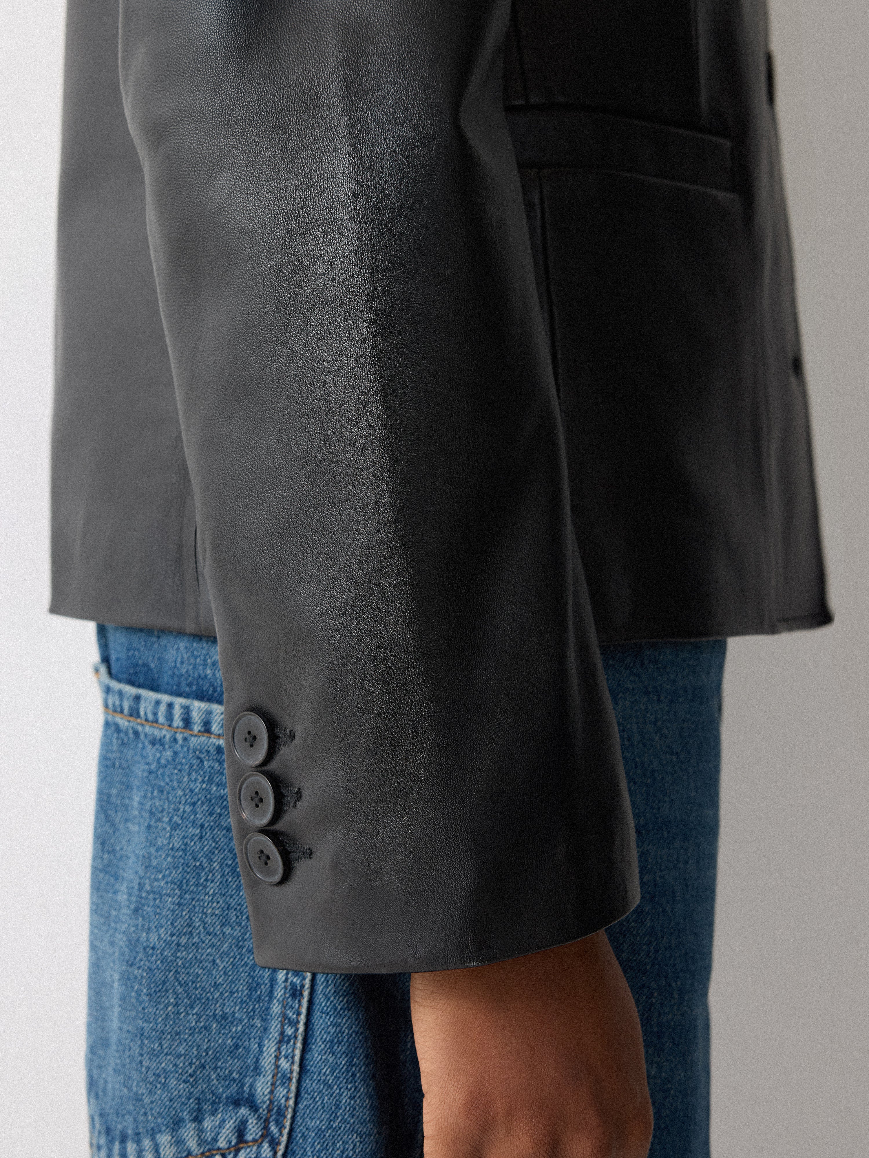 Ellis Nappa Leather Blazer | Black - Image 4