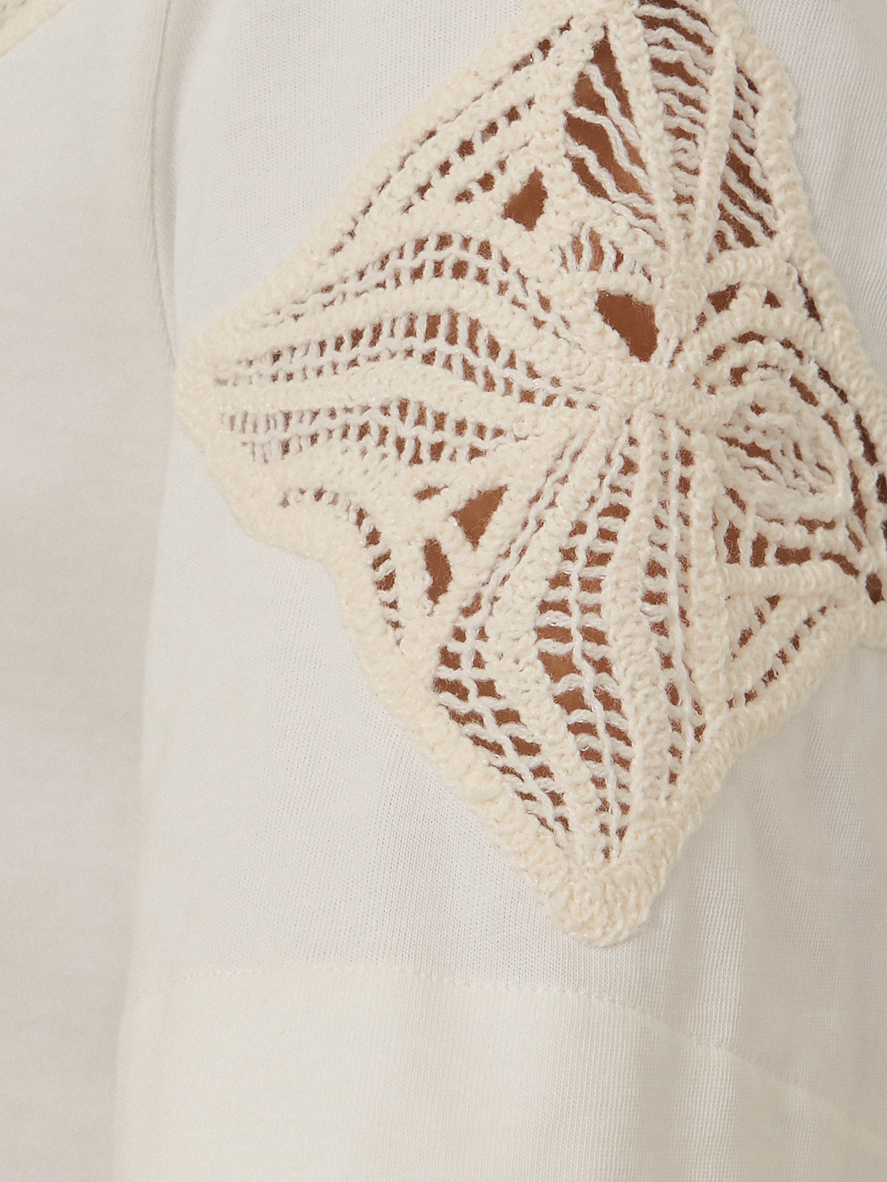 Embroidered Short Sleeve T-shirt | Cream - Image 6