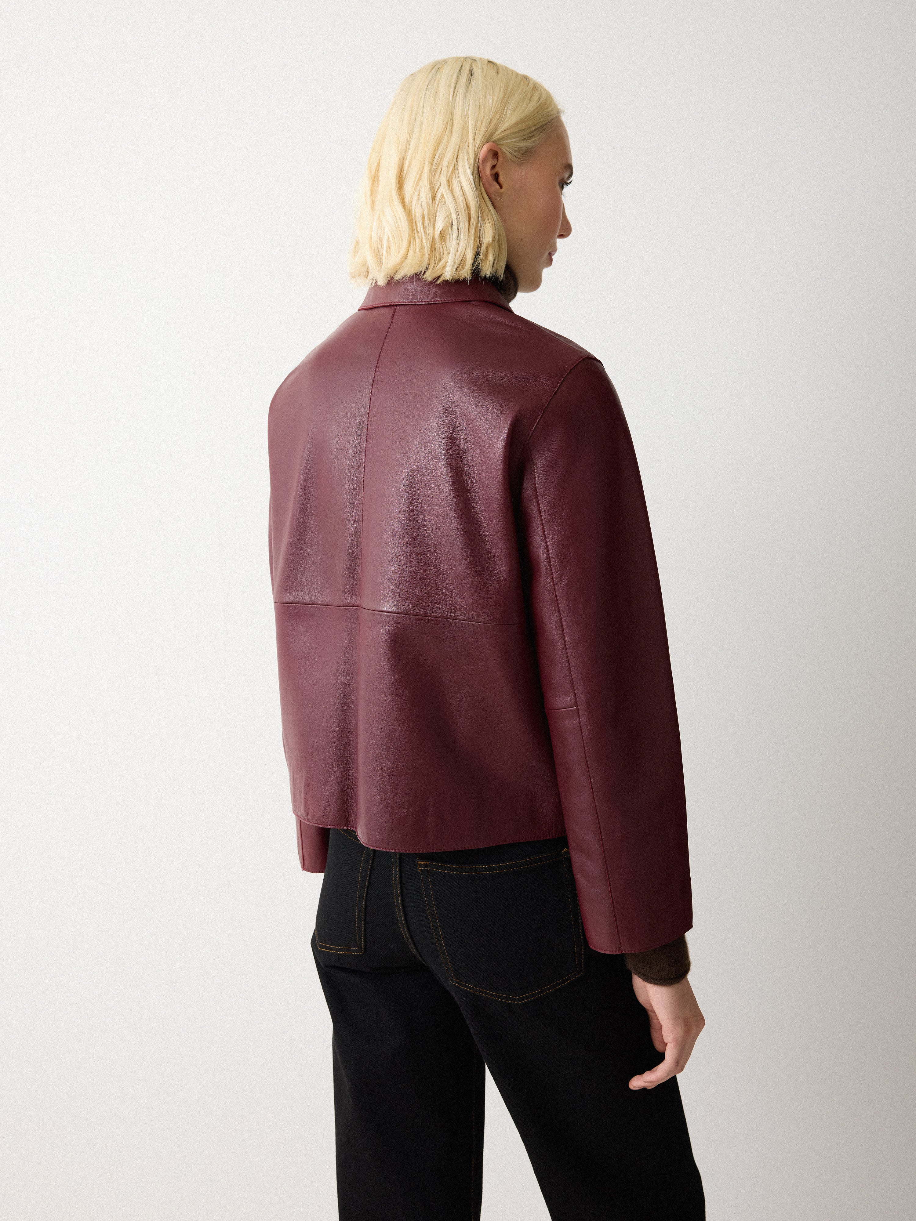 Eve Leather Cropped Jacket | Red - Image 5