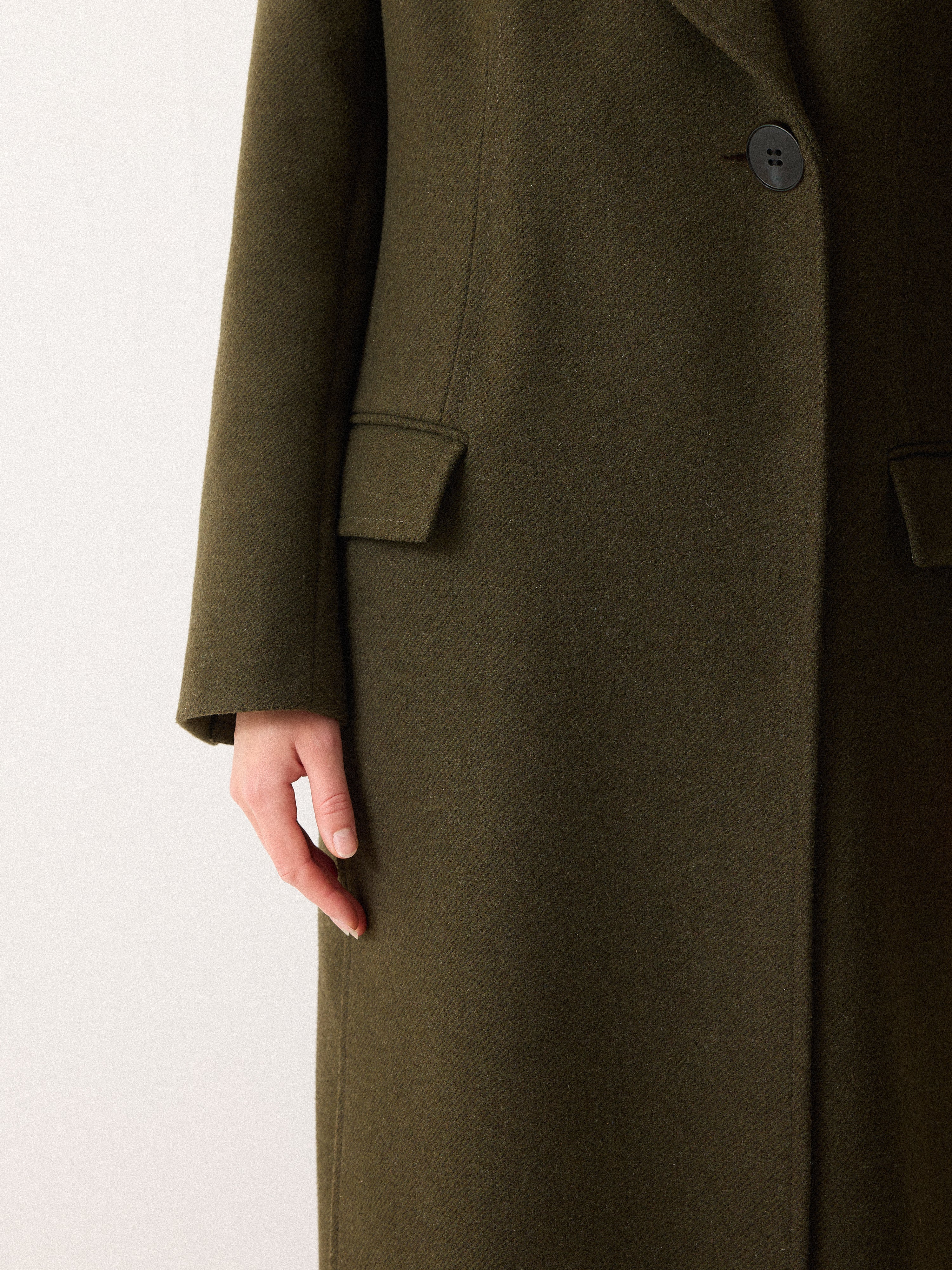 Farringdon Side Split Coat | Khaki - Image 5