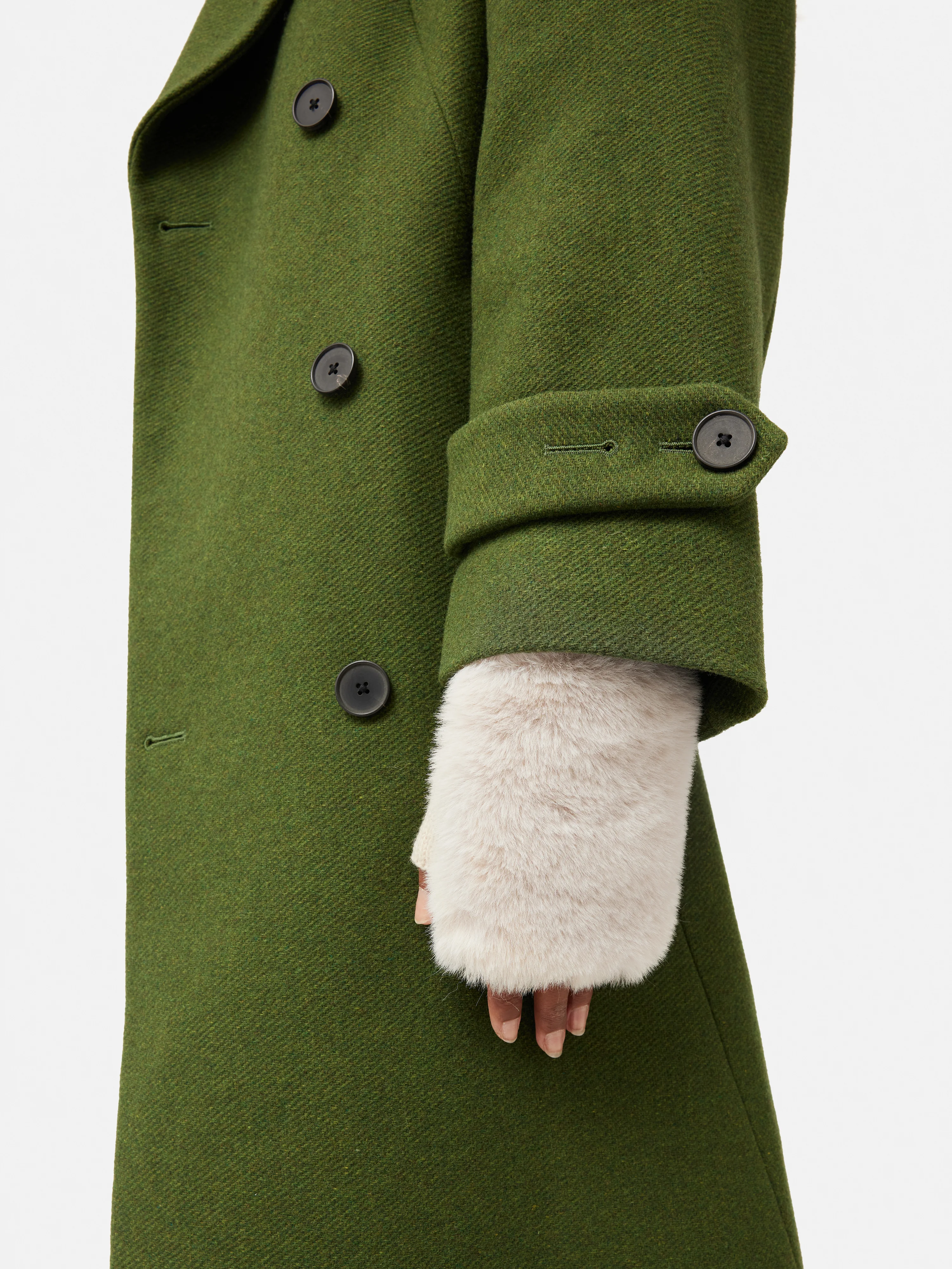 Faux Fur Mittens | Cream - Image 4