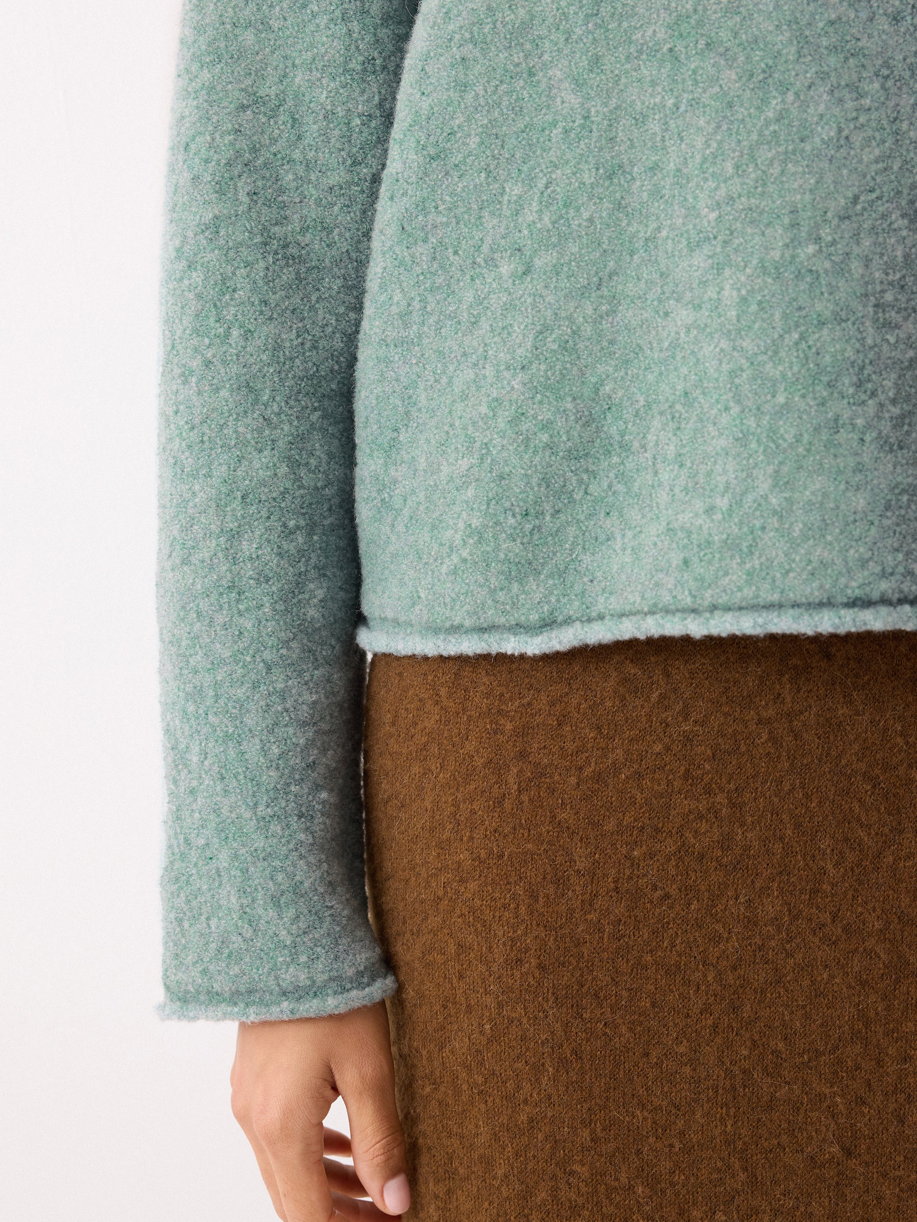 Fleecy Knit Crop Jumper | Blue - Image 3
