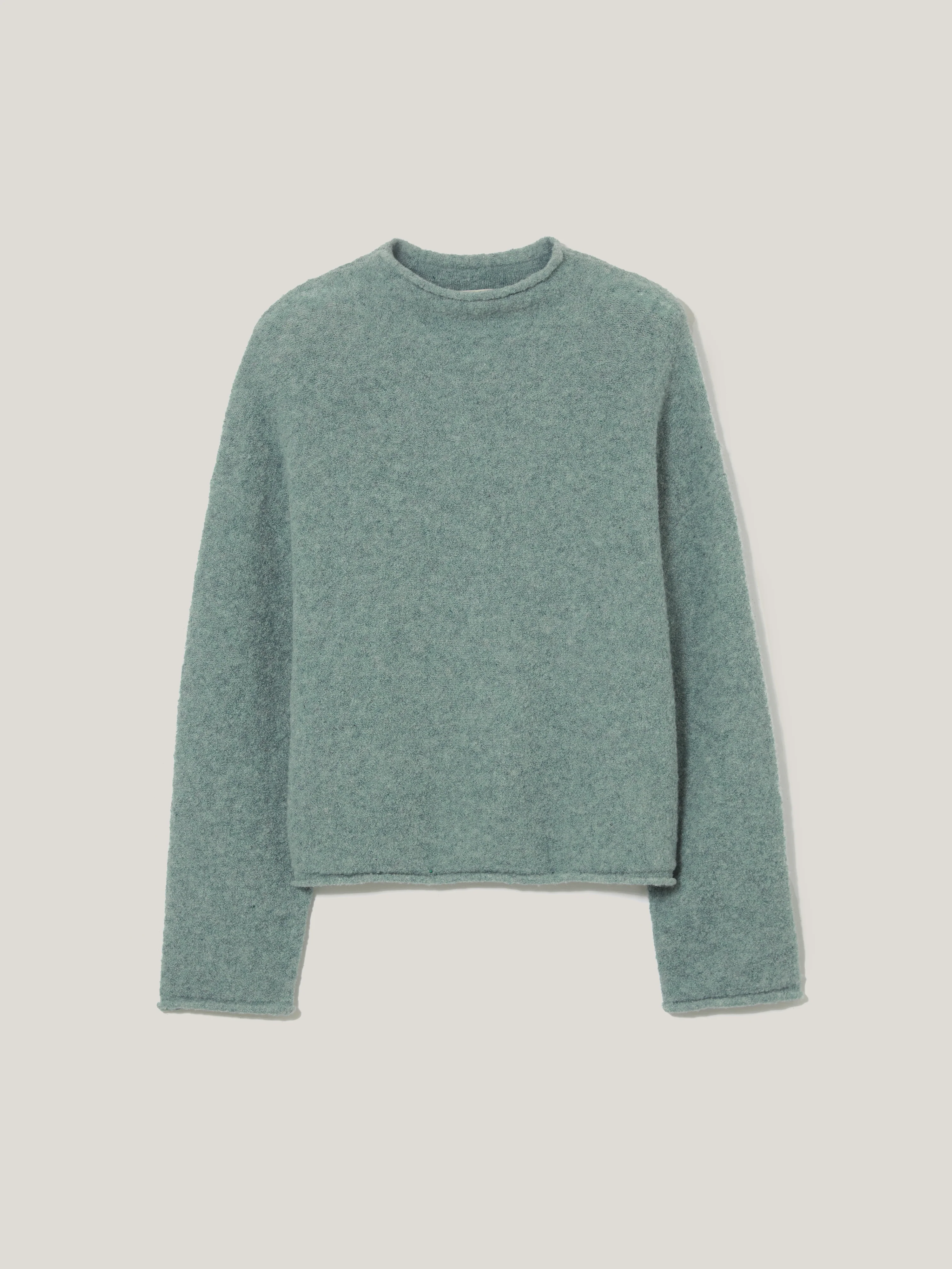 Fleecy Knit Crop Jumper | Blue - Image 7
