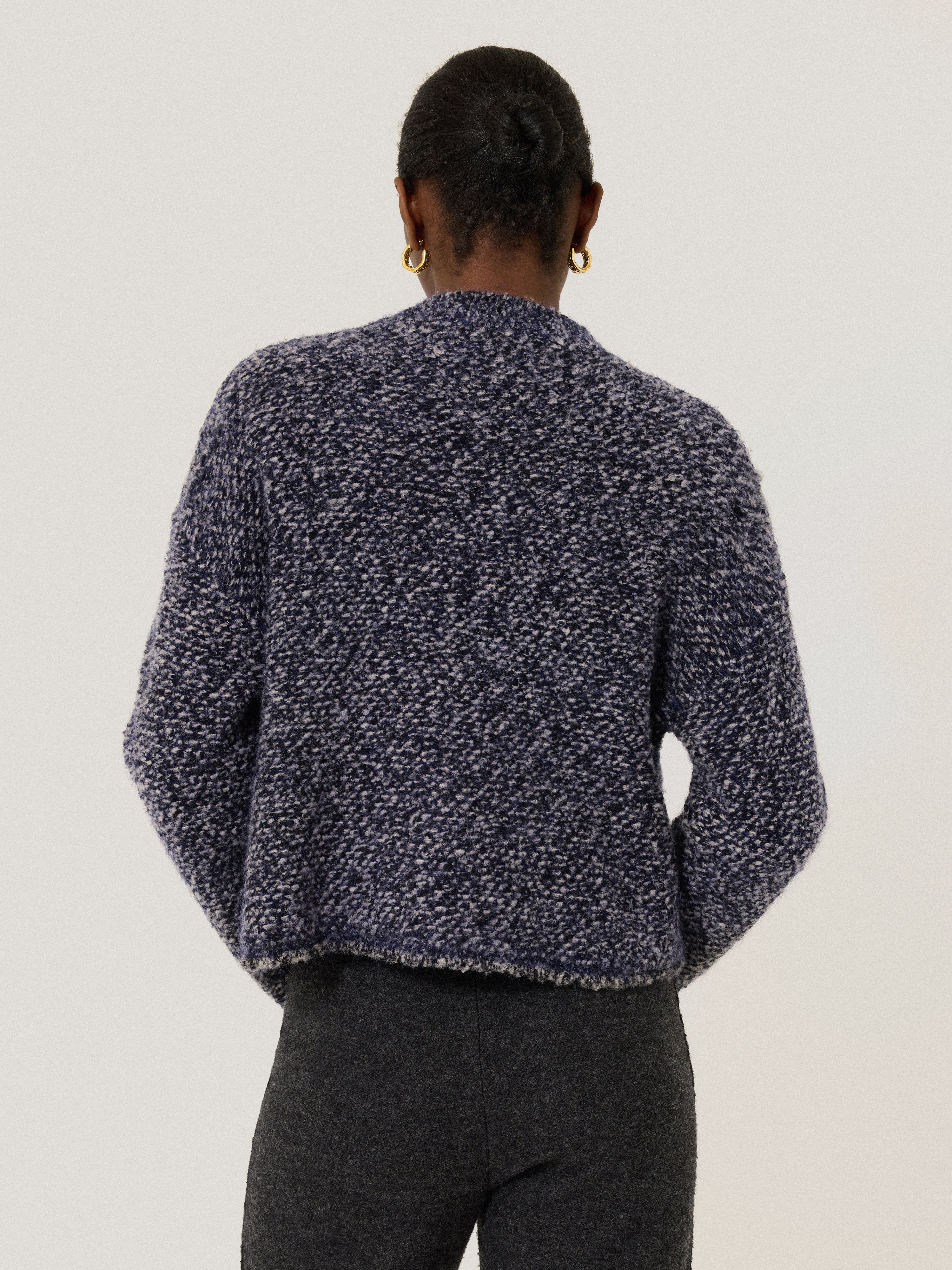 French Tweed Cardi-Jacket | Navy - Image 5