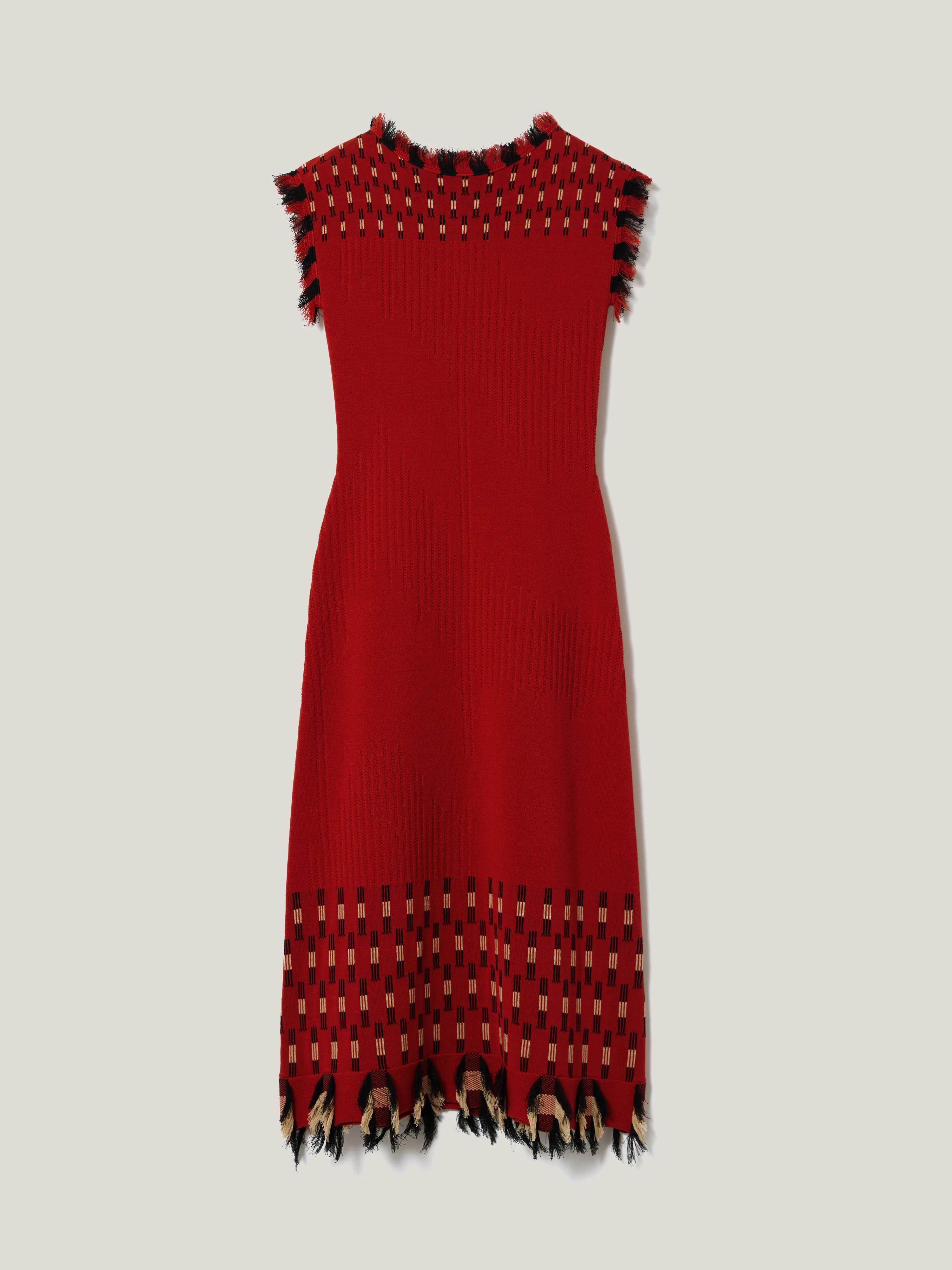 Fringe Texture Knit Dress | Orange - Image 8