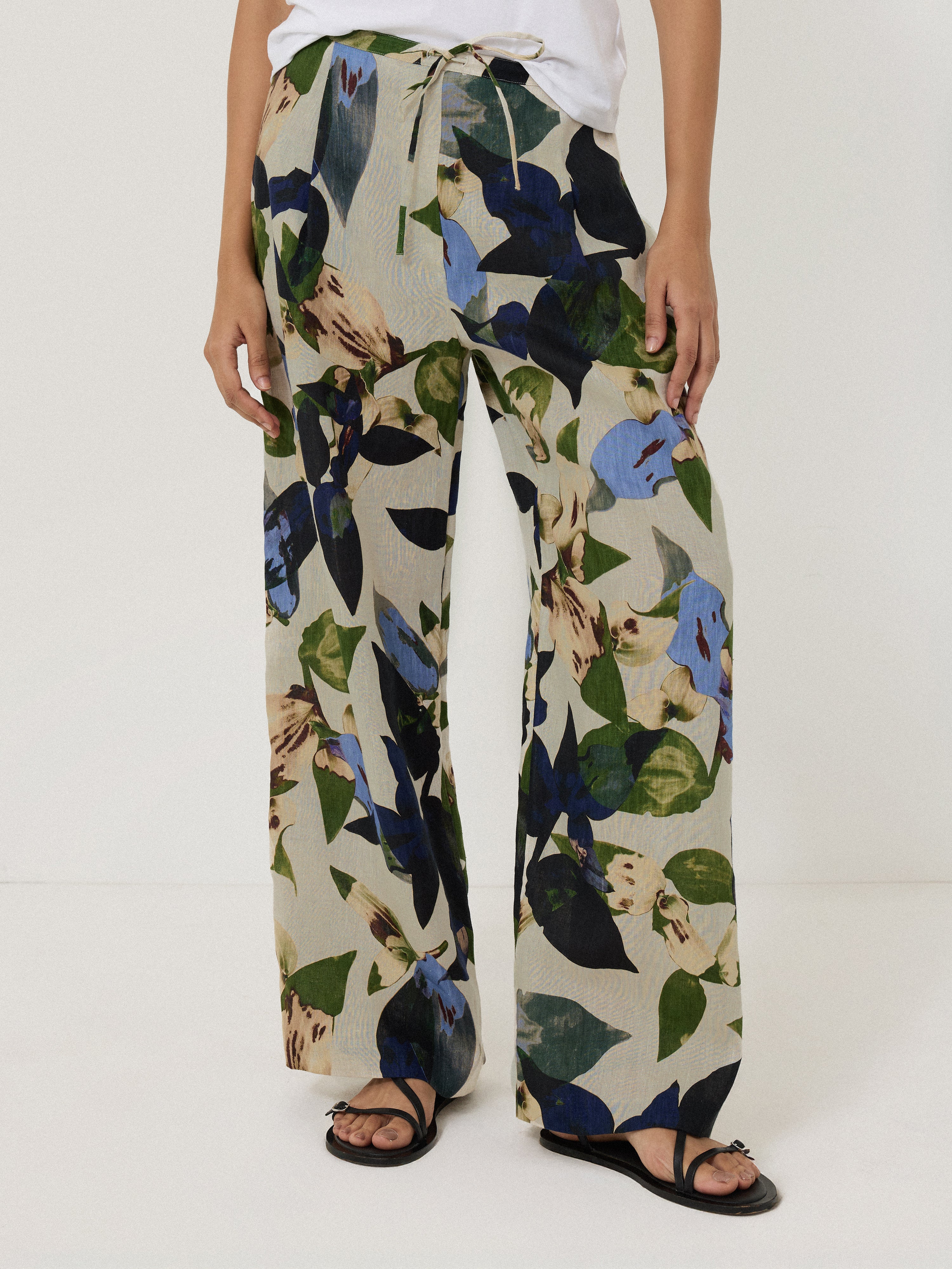 Future Botanic Linen Trouser | Neutral - Image 2