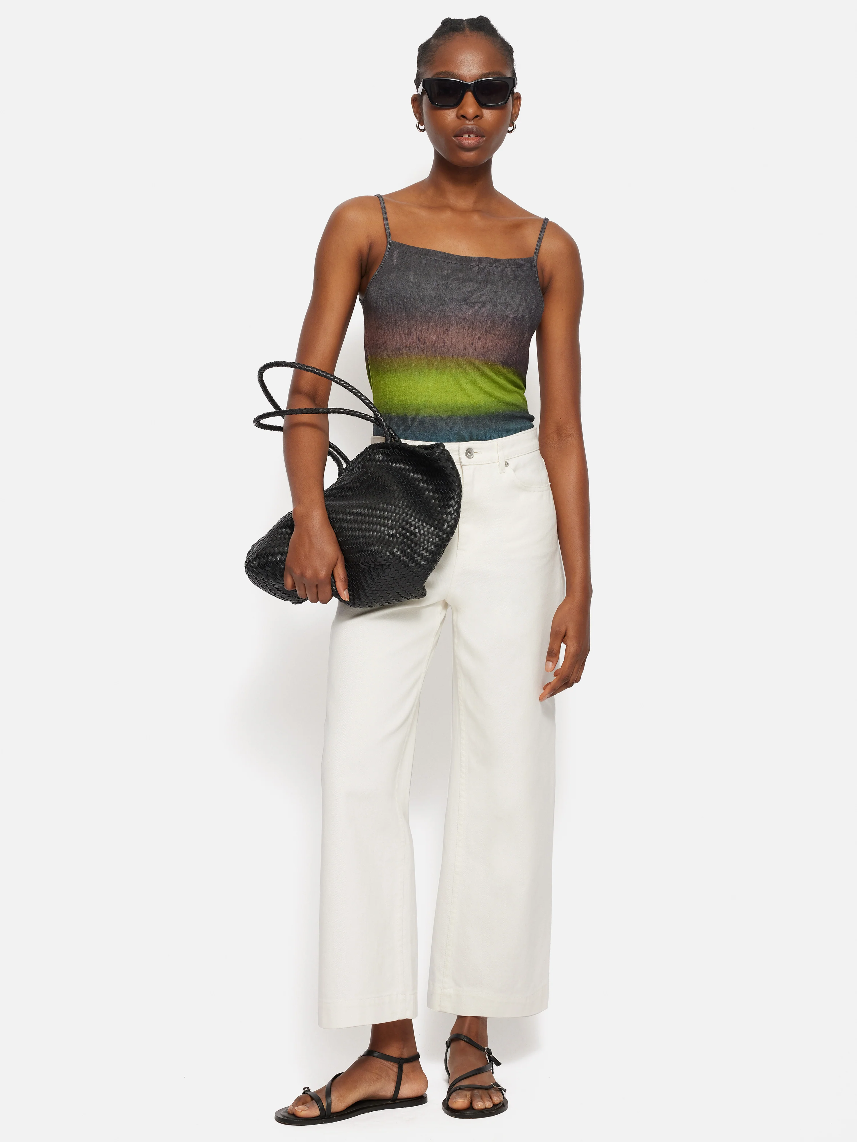 Glazed Abstract Jersey Top | Brown - Image 5