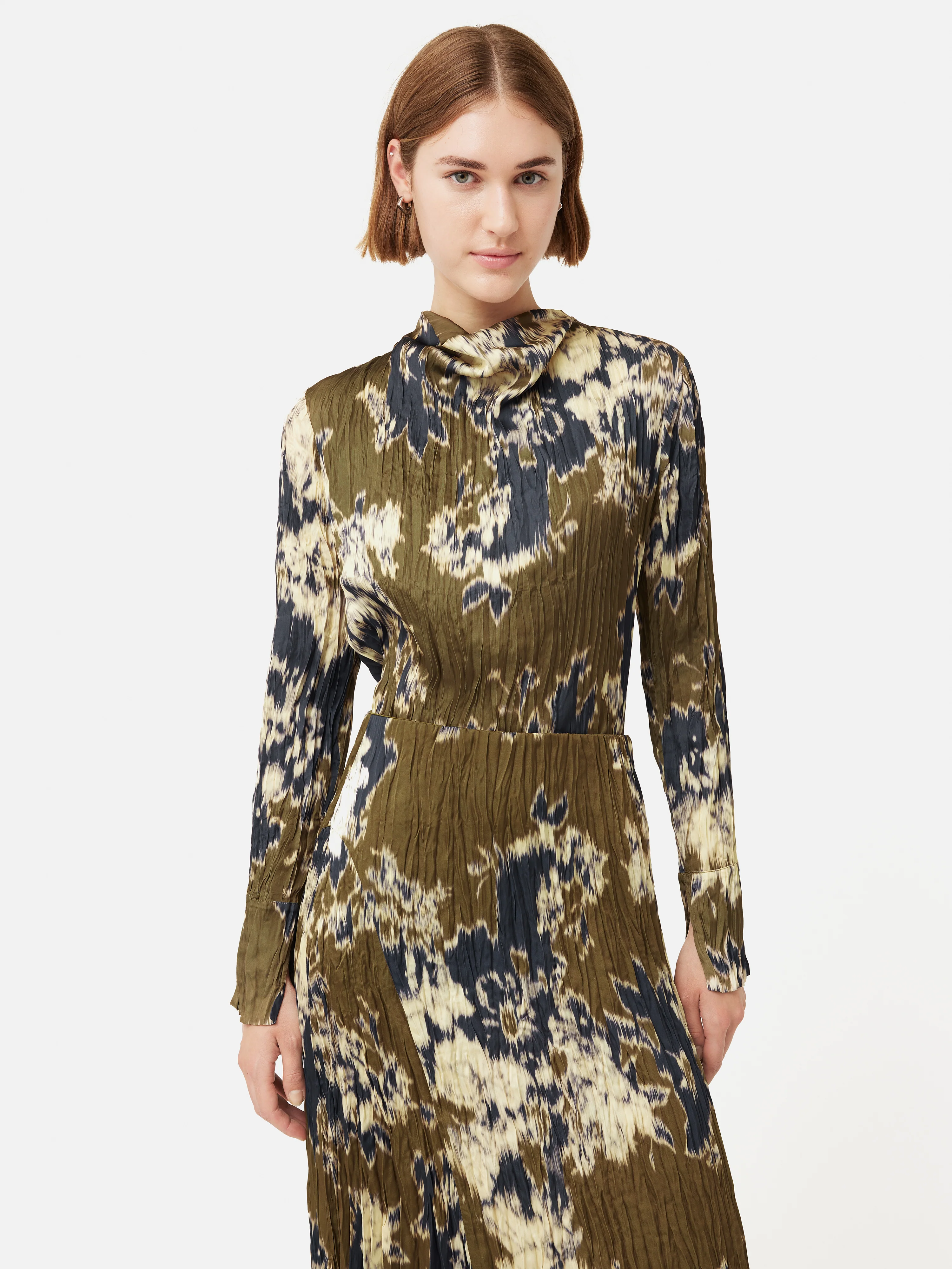 Glitched Ikat Crinkled Top | Green - Image 4