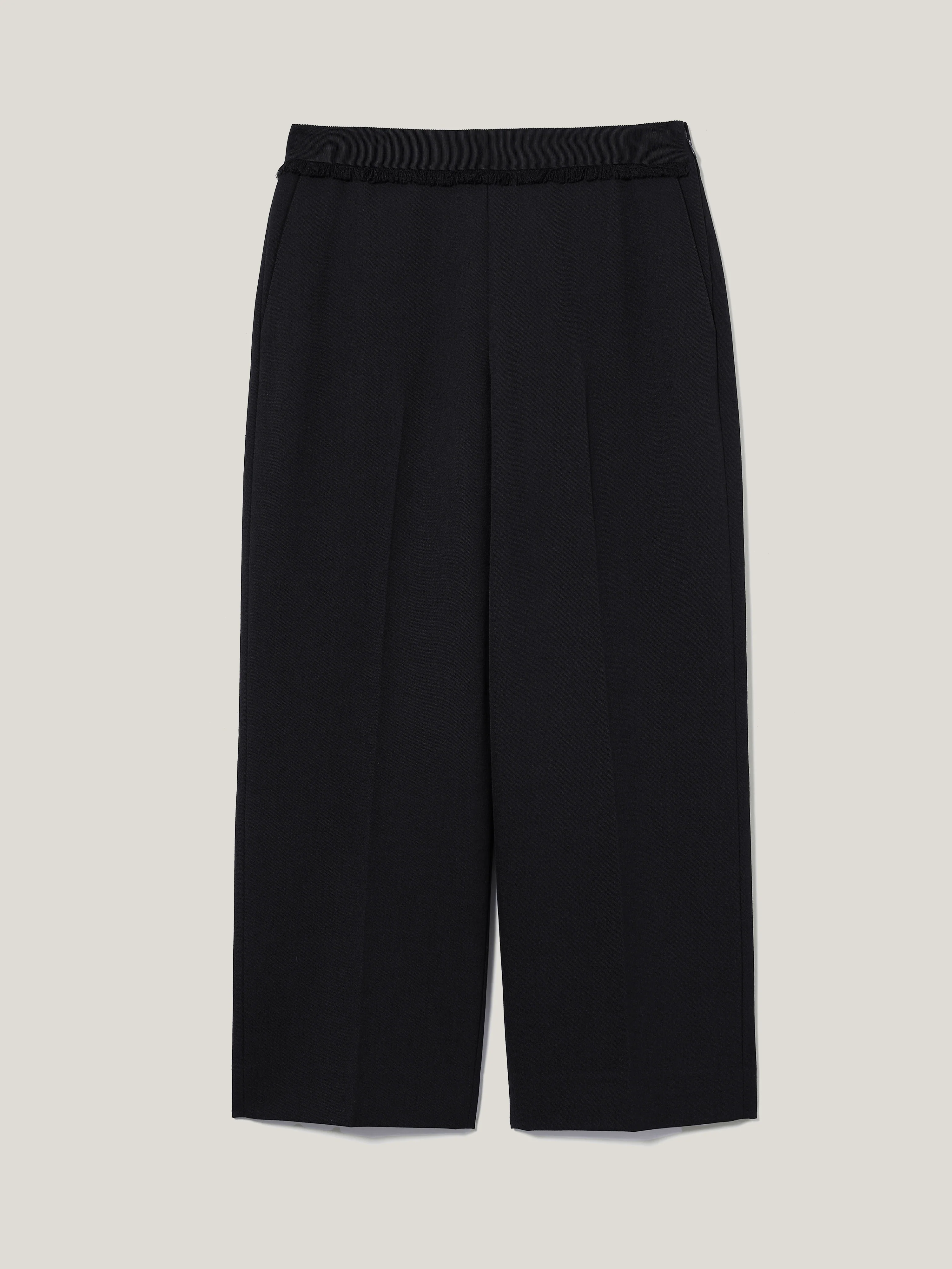 Grosgrain Trim Cropped Trouser | Dark Navy - Image 6