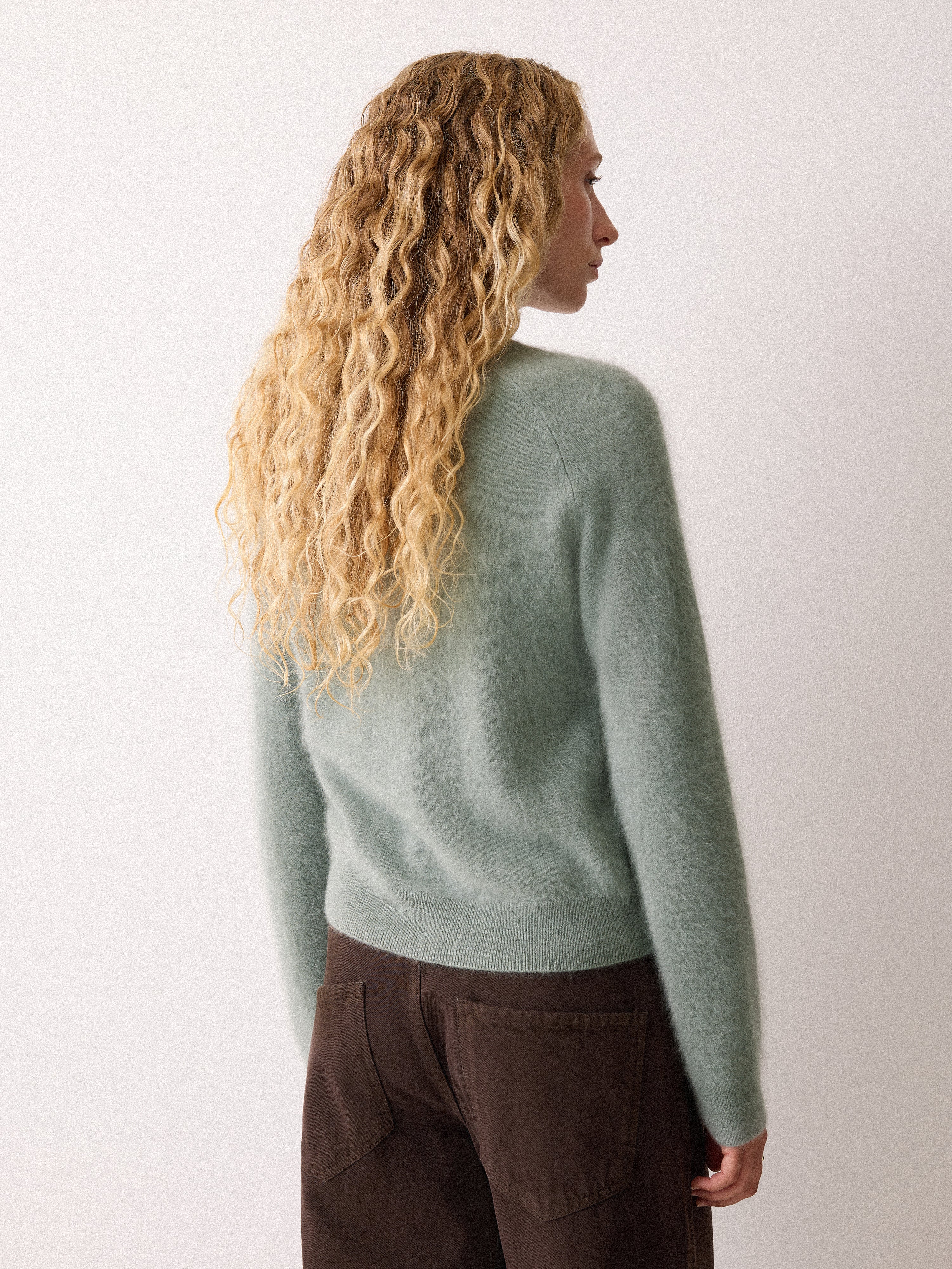Halo Cashmere Cardigan | Green - Image 3