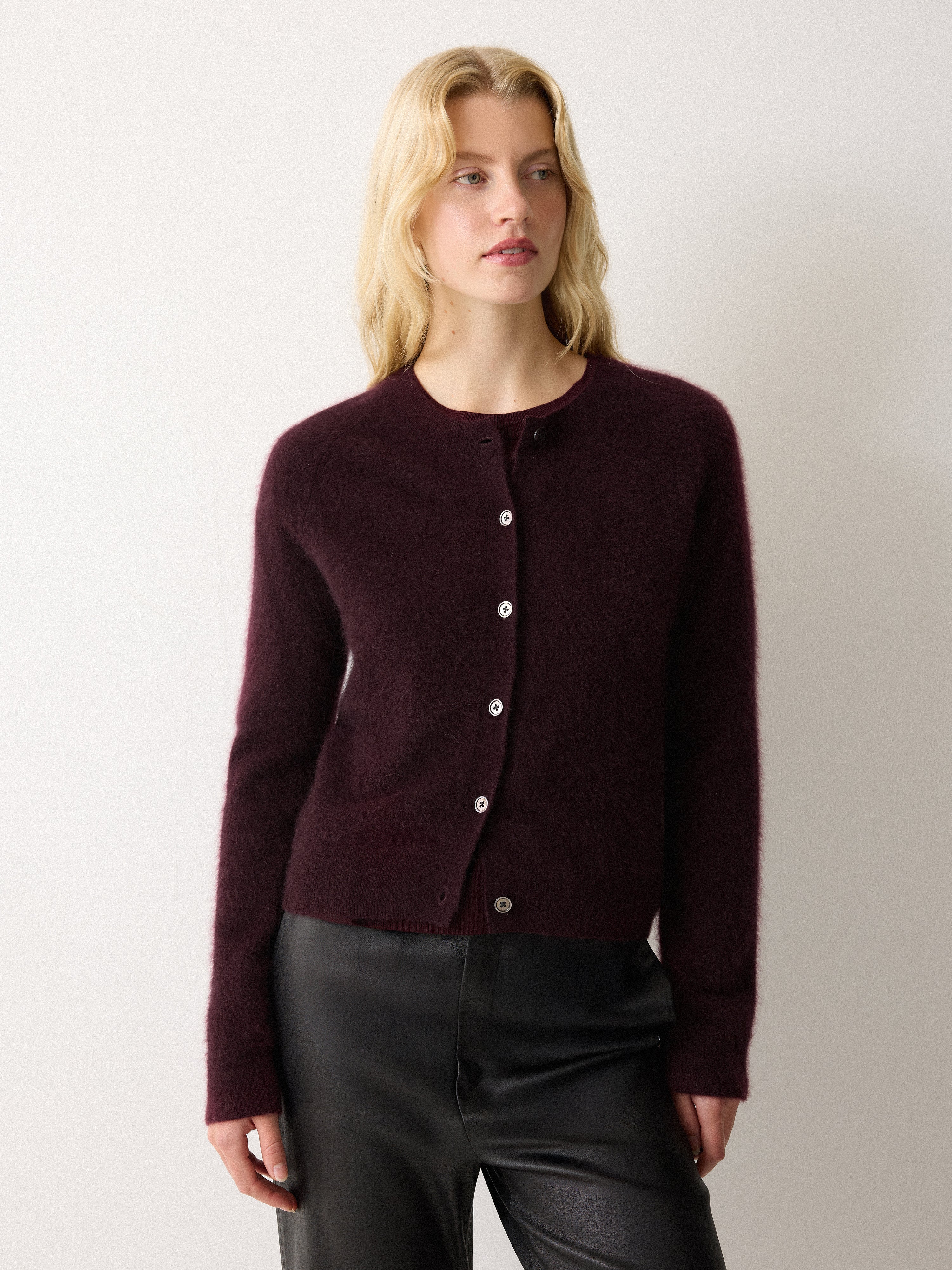 Halo Cashmere Cardigan | Purple - Image 2
