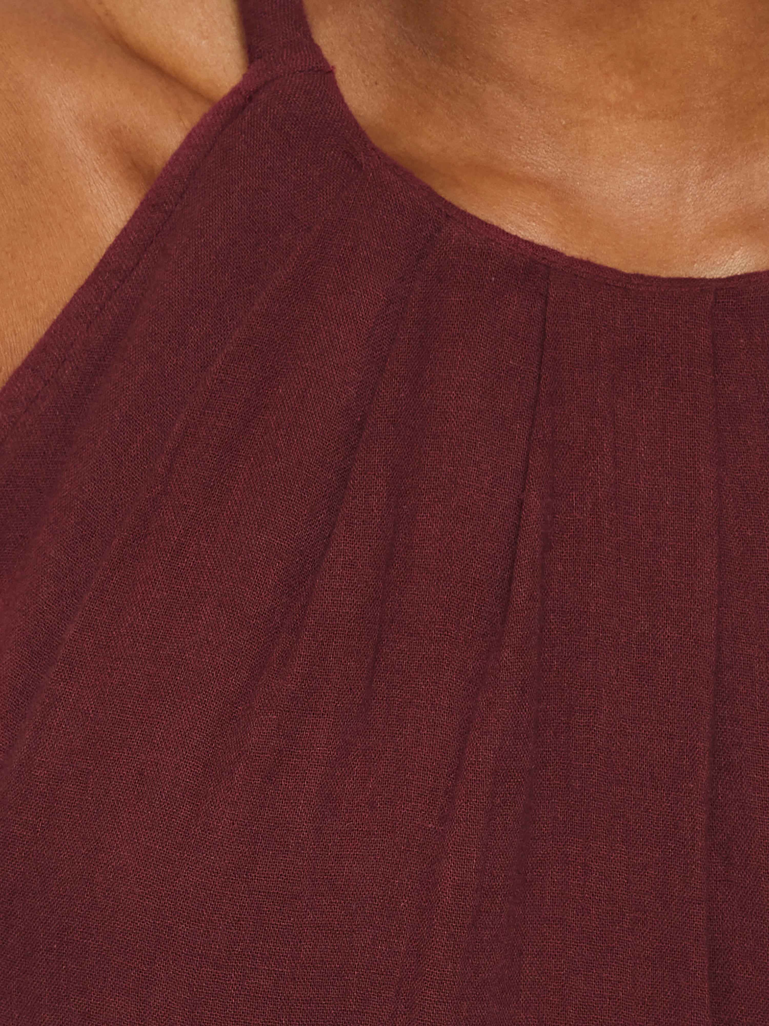 Halter Neck Cheesecloth Dress | Burgundy - Image 7