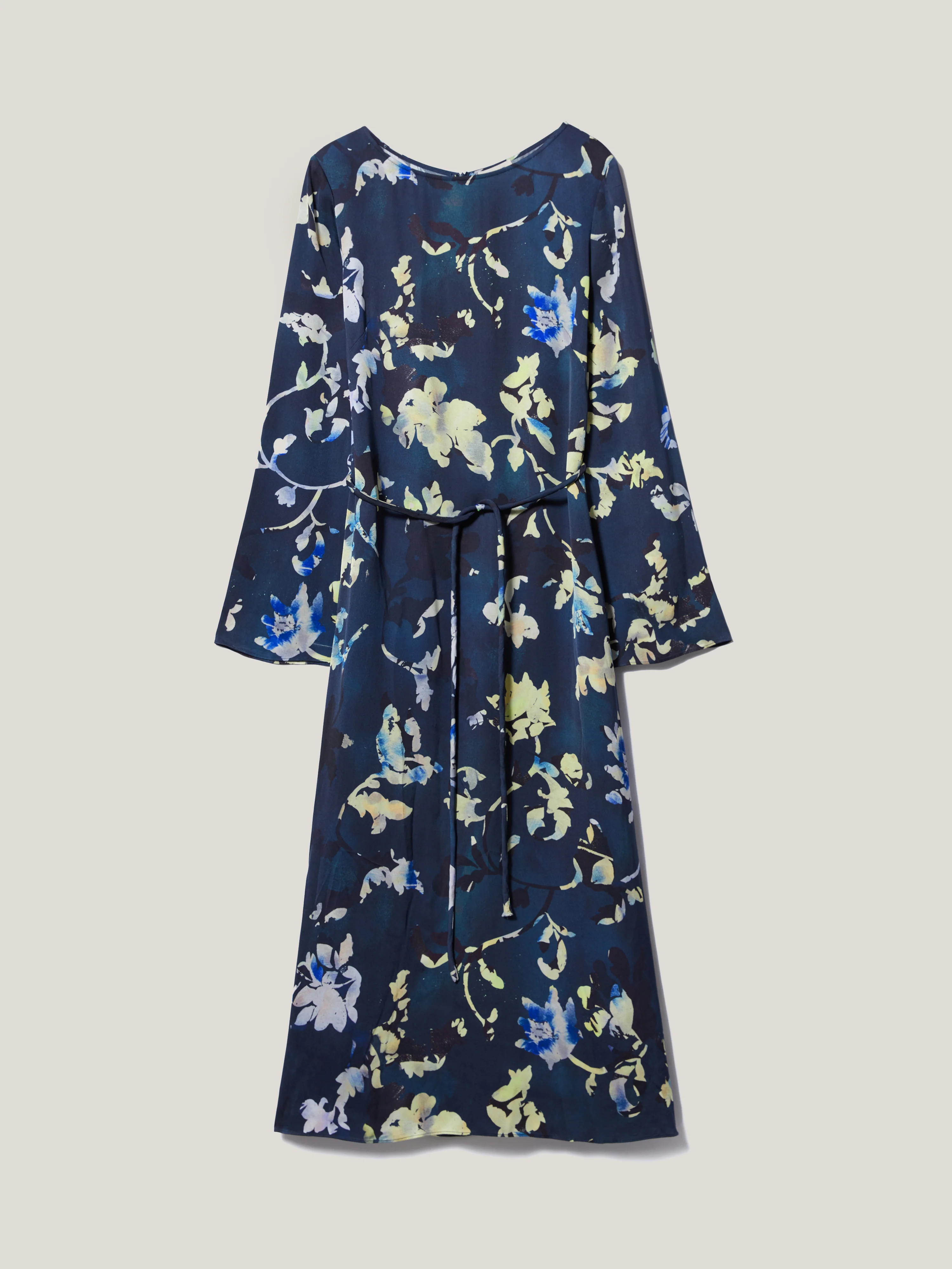 Hidden Floral Satin Dress | Navy - Image 7
