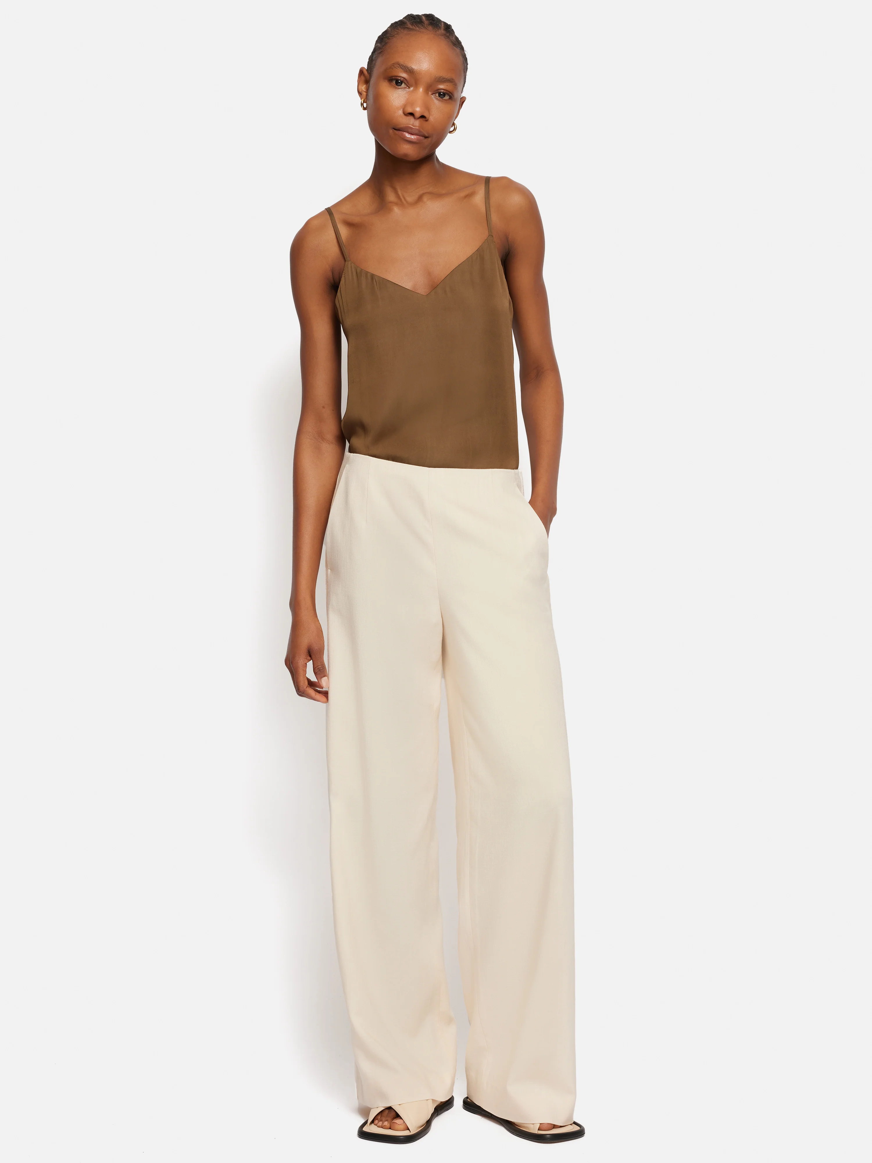 Hopsack Tux Trouser | Cream - Image 6