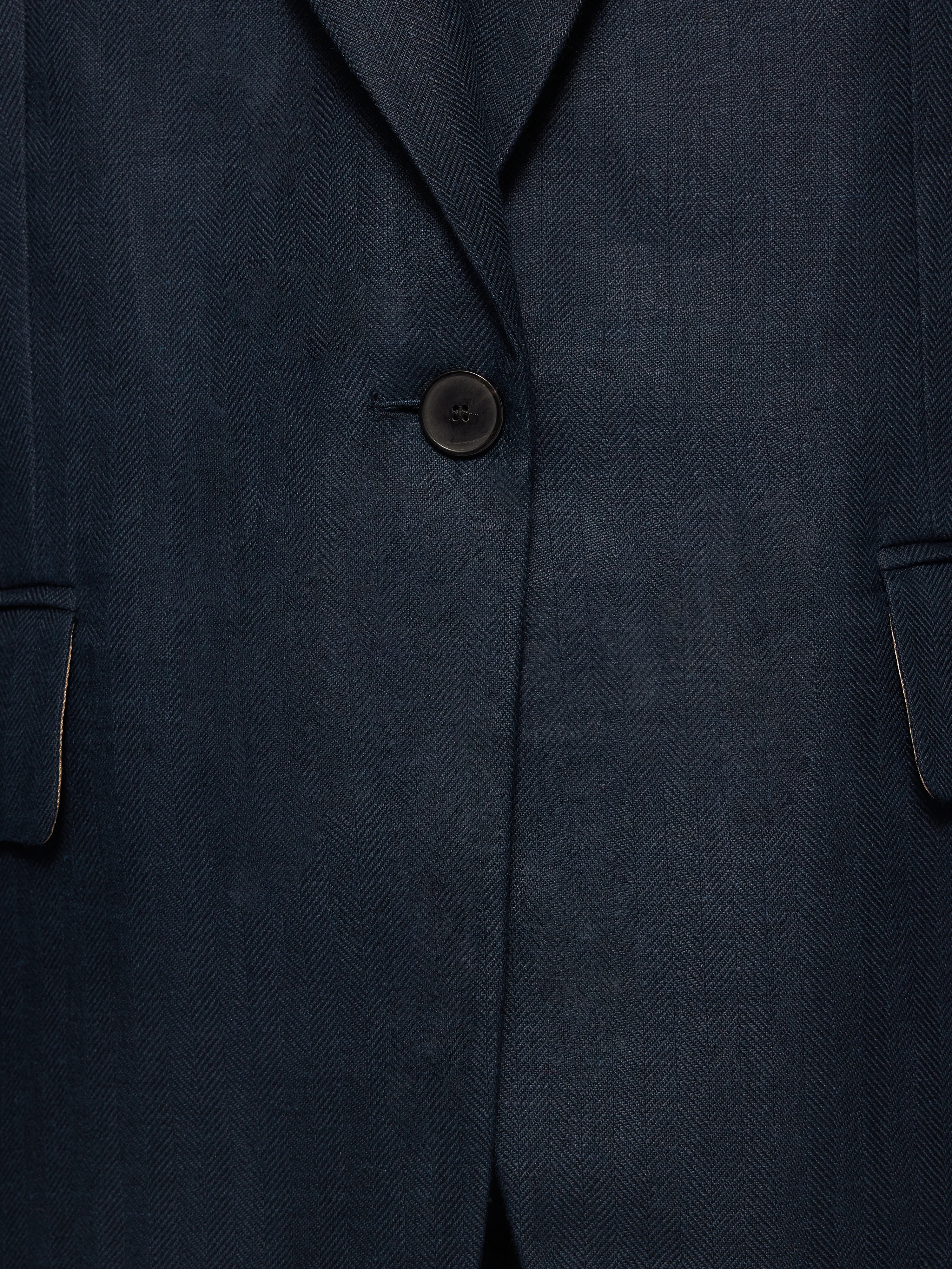 Irish Linen Herringbone Gibson Blazer | Navy - Image 7