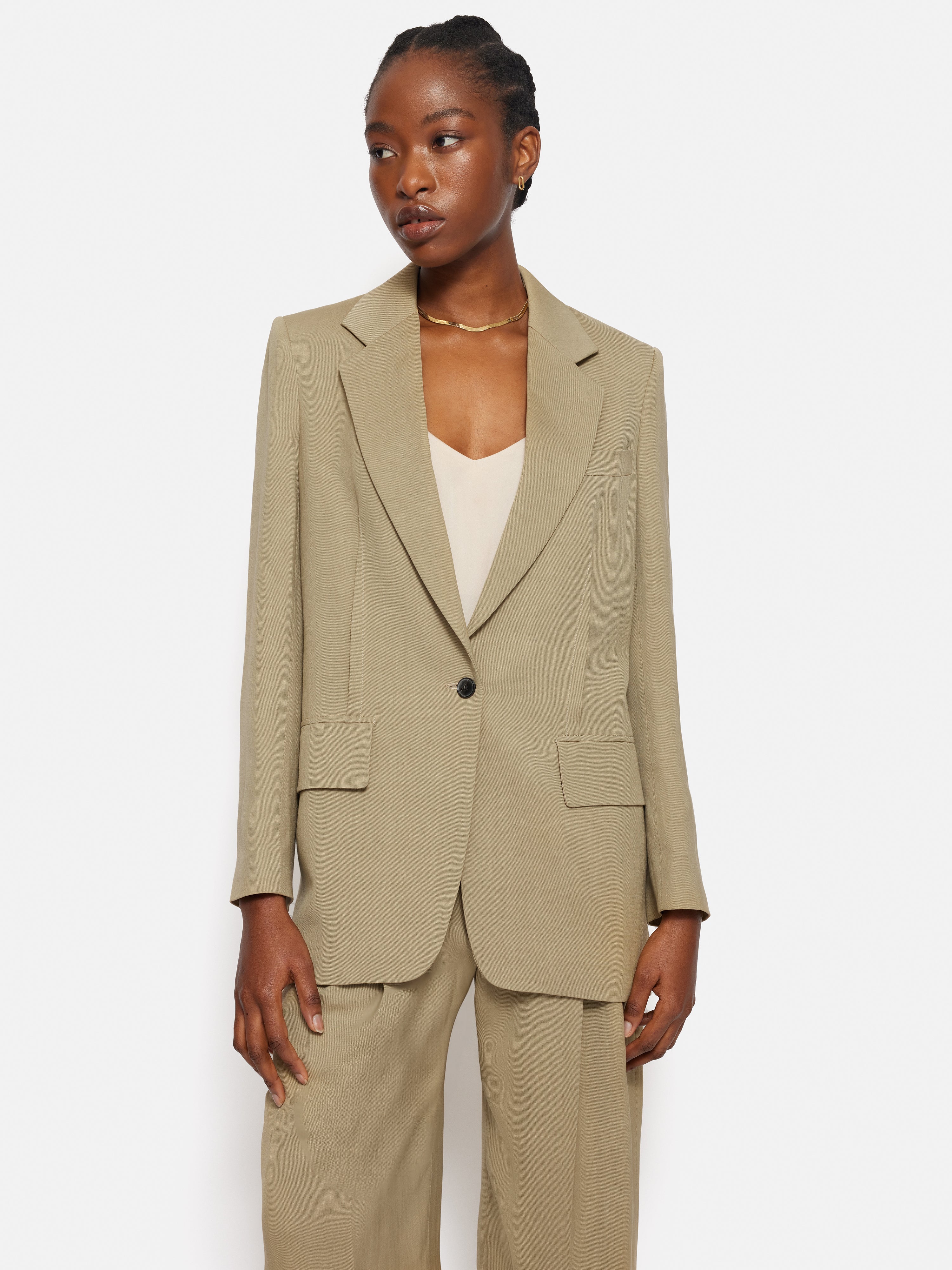 Italian Linen Gibson Blazer | Sand - Image 6
