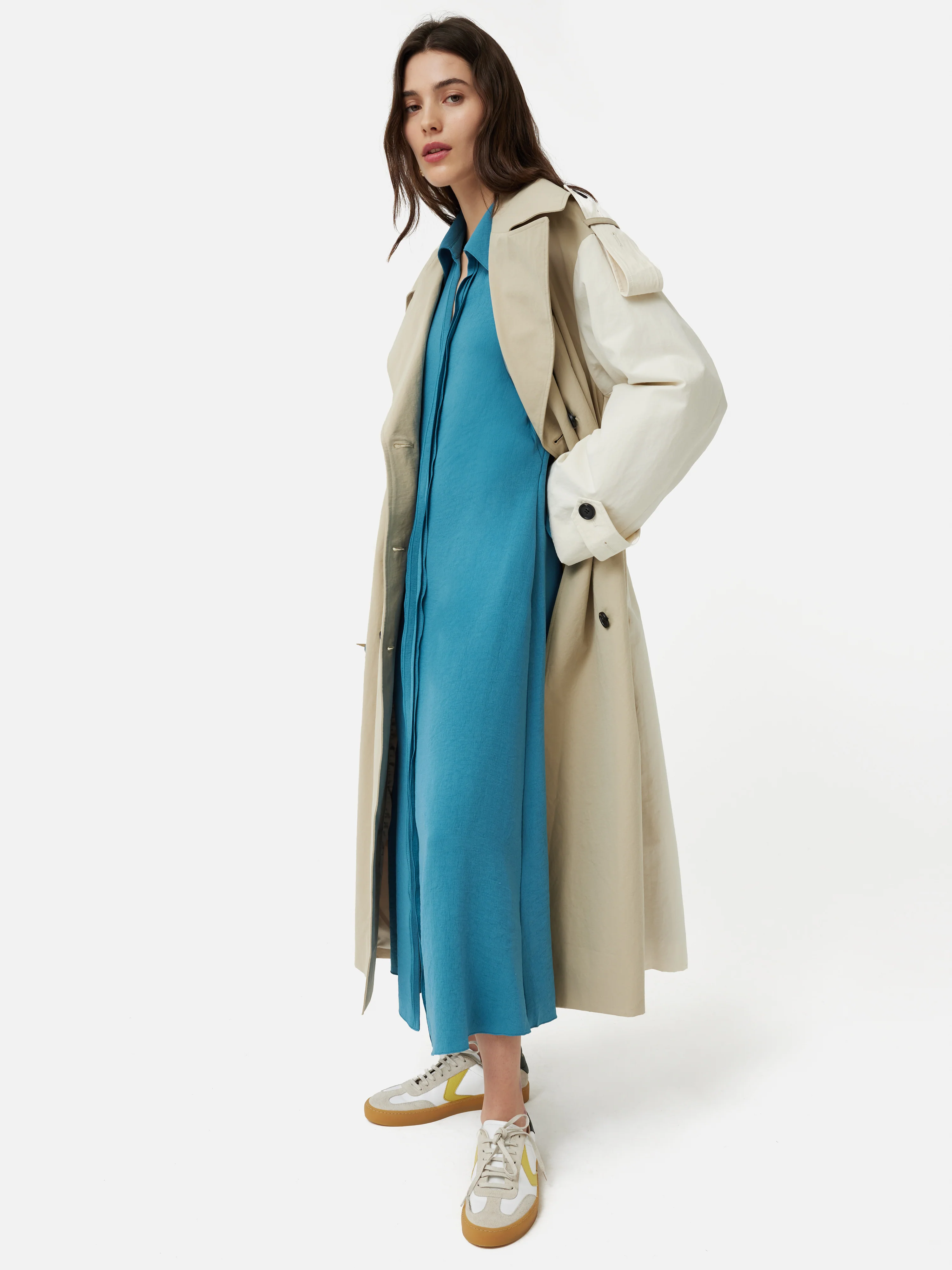 Japanese Crepe Shirt Dress | Blue - Image 5