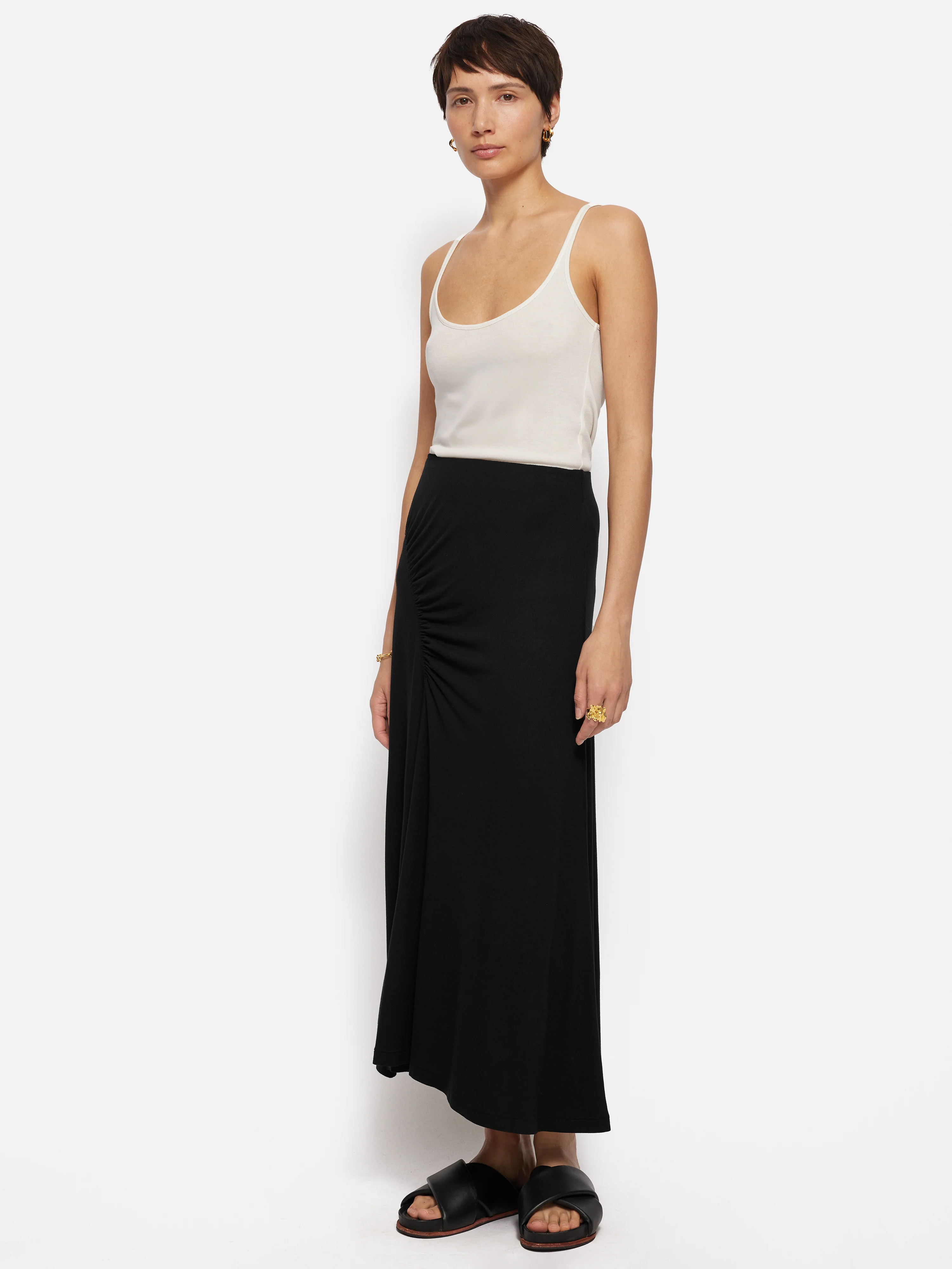 Jersey Ruched Skirt | Black - Image 3