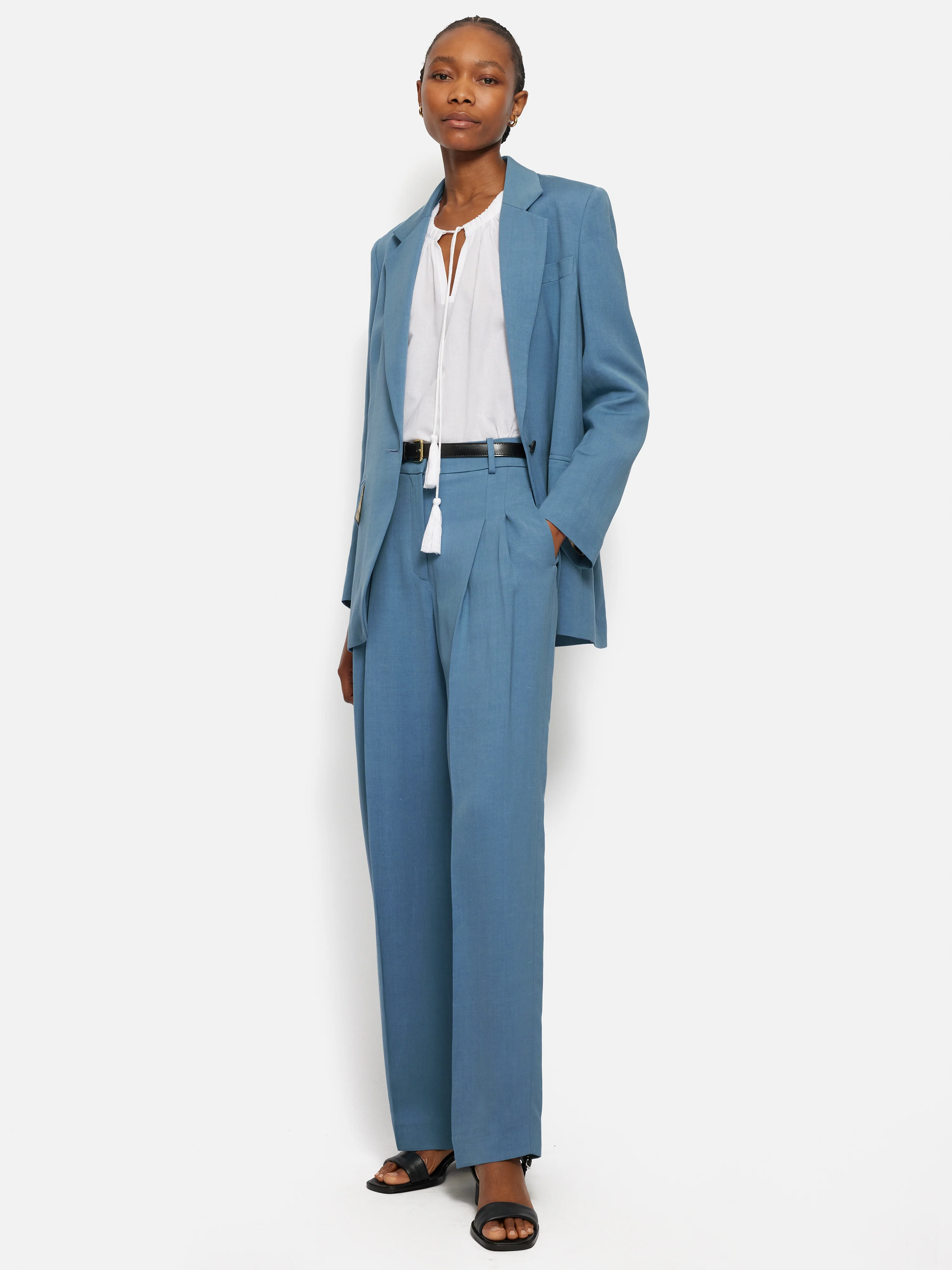 Kemp Italian Linen Trouser | Blue - Image 5