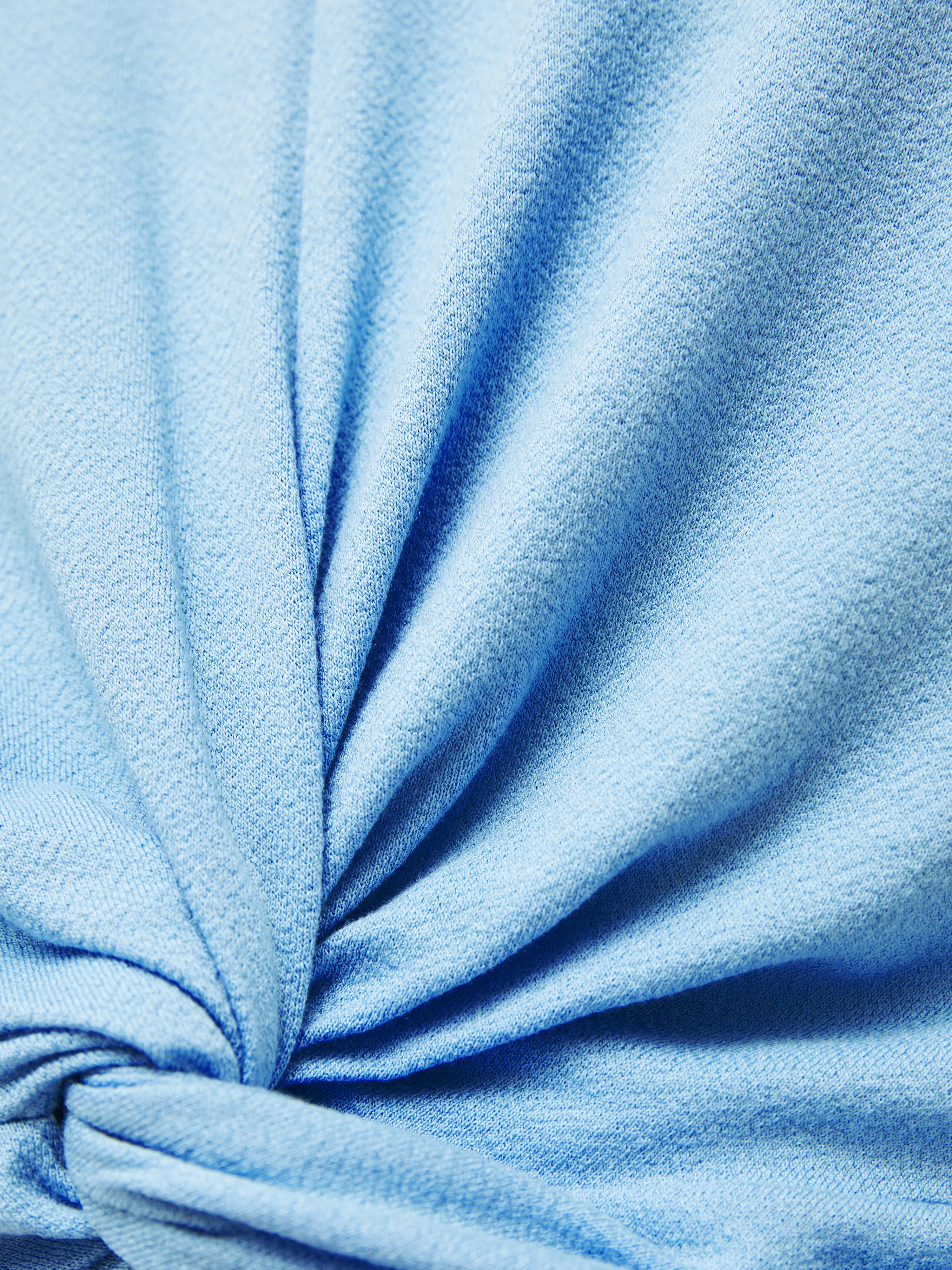 Knotted Front Long Sleeve Top | Blue - Image 7