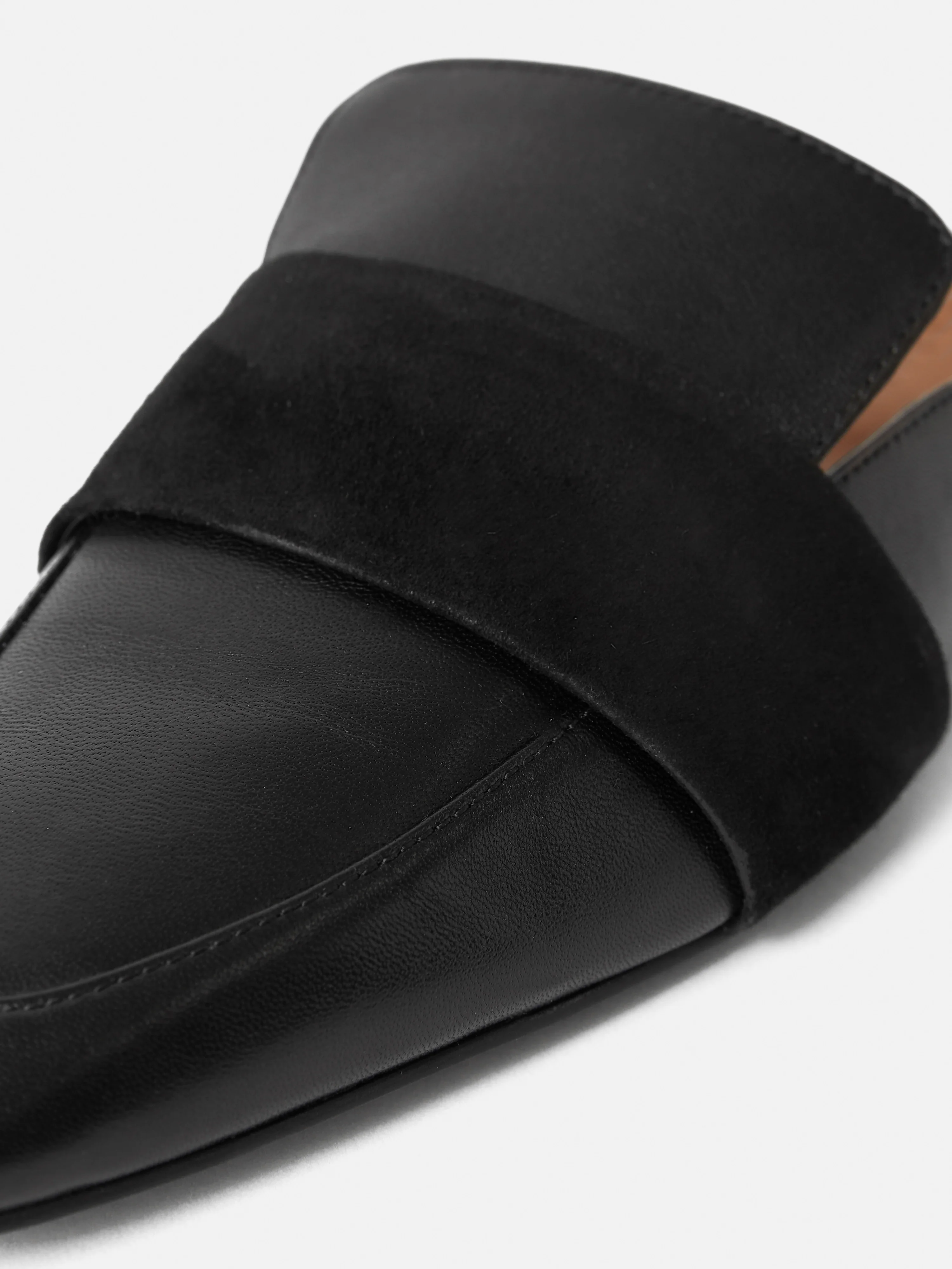 Leather Backless Loafer | Black - Image 3