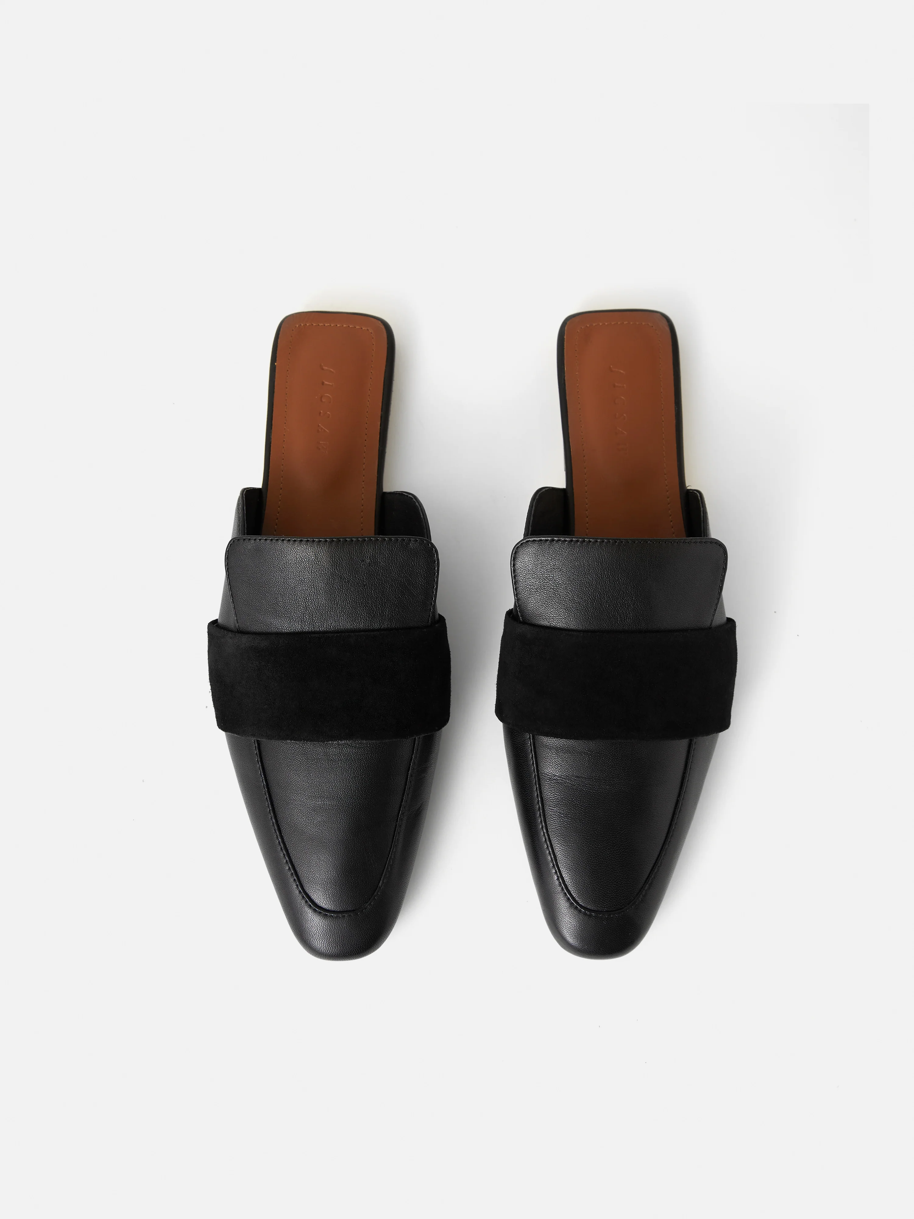 Leather Backless Loafer | Black - Image 4