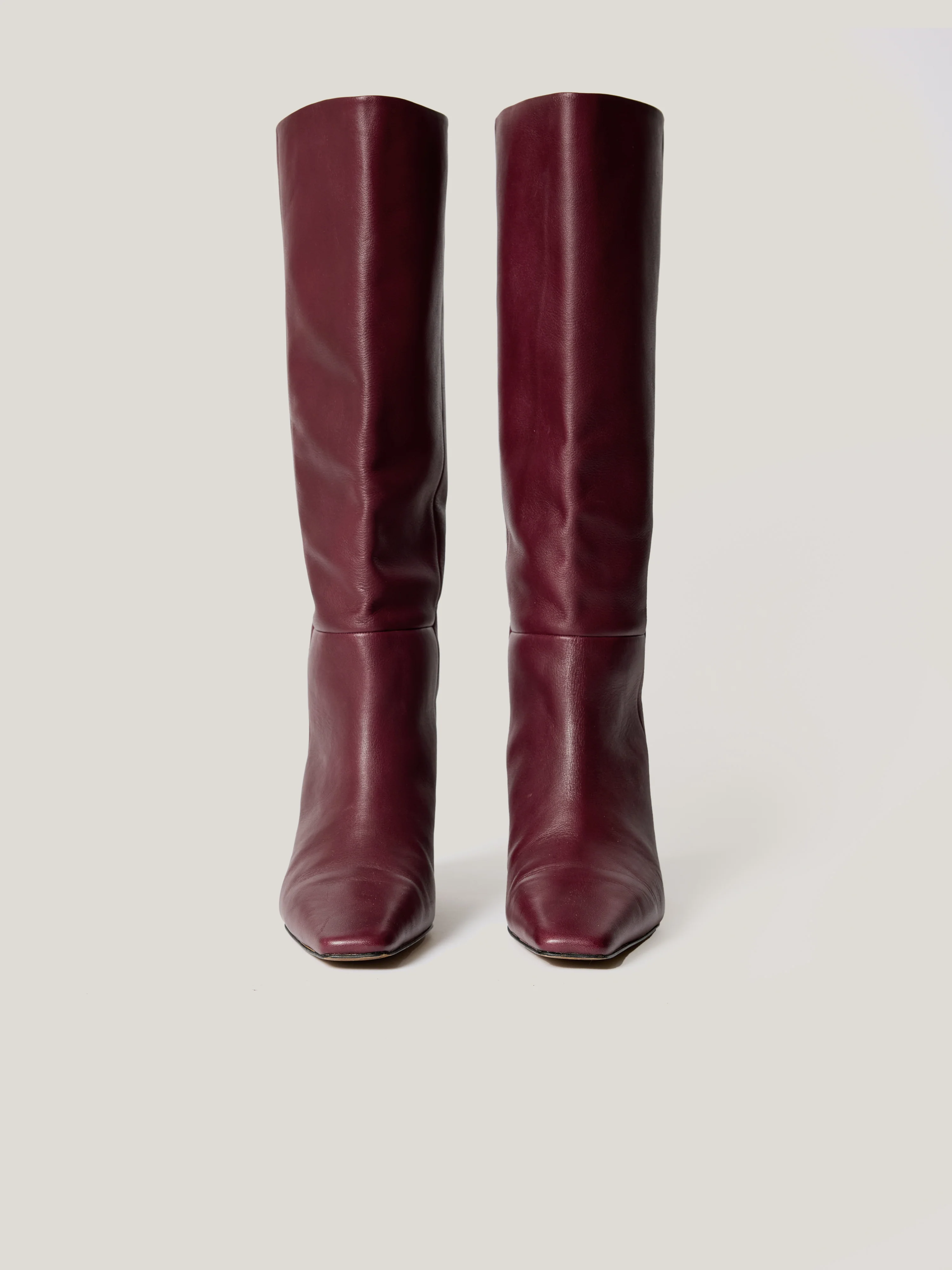 Leather Bobbi Knee High Boot | Burgundy - Image 4