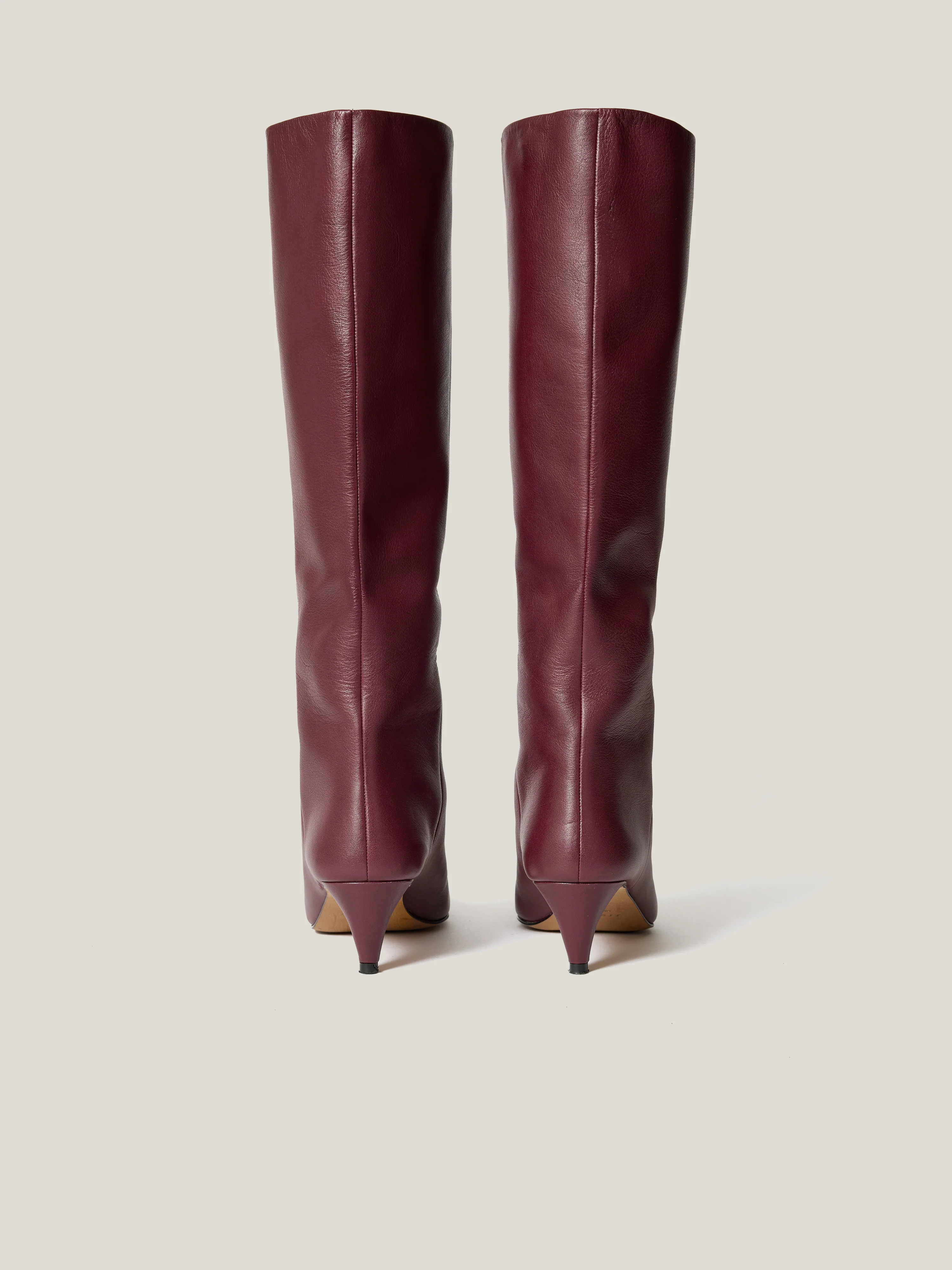 Leather Bobbi Knee High Boot | Burgundy - Image 6