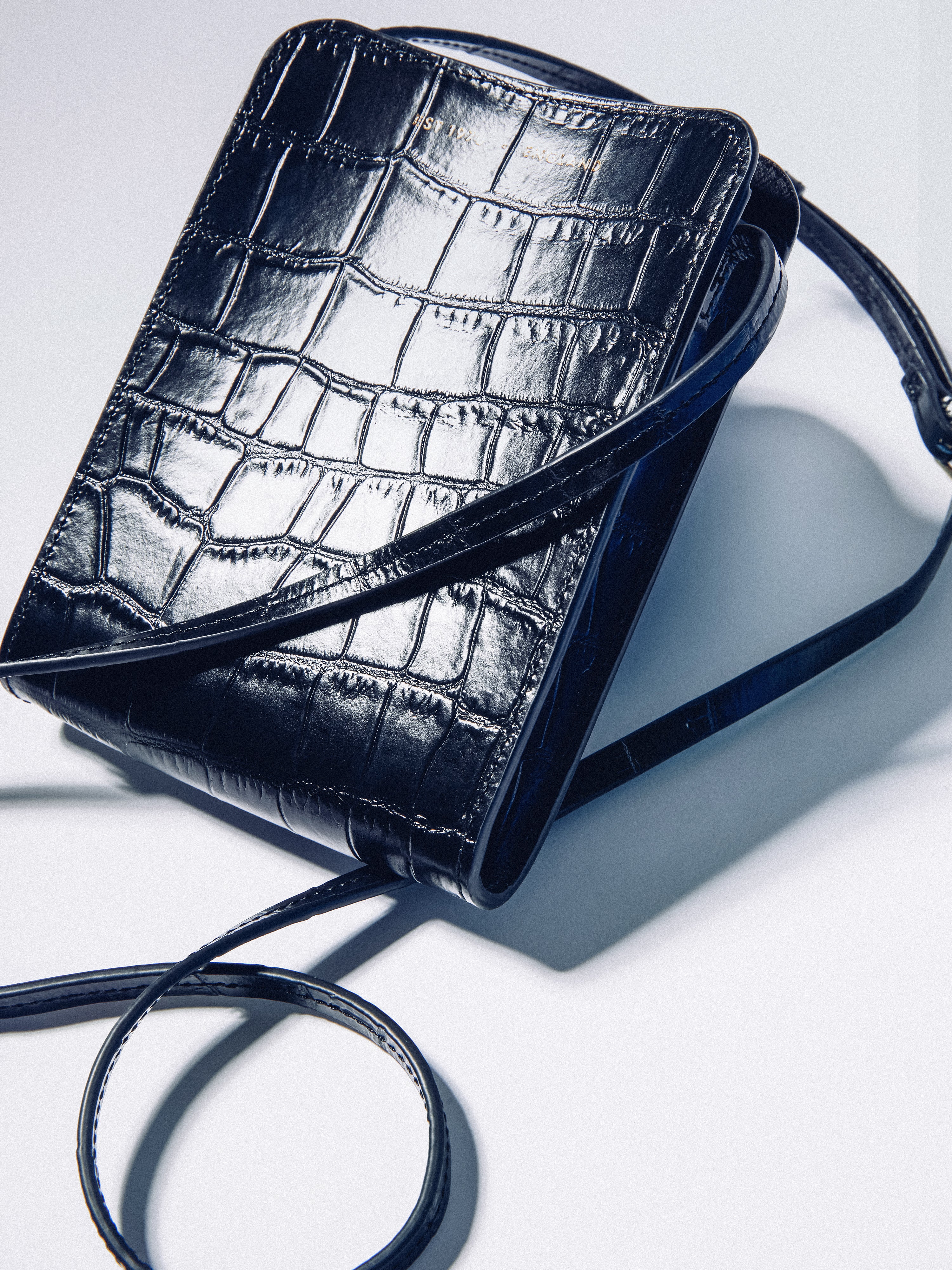 Leather Crossbody Phone Bag | Black - Image 3