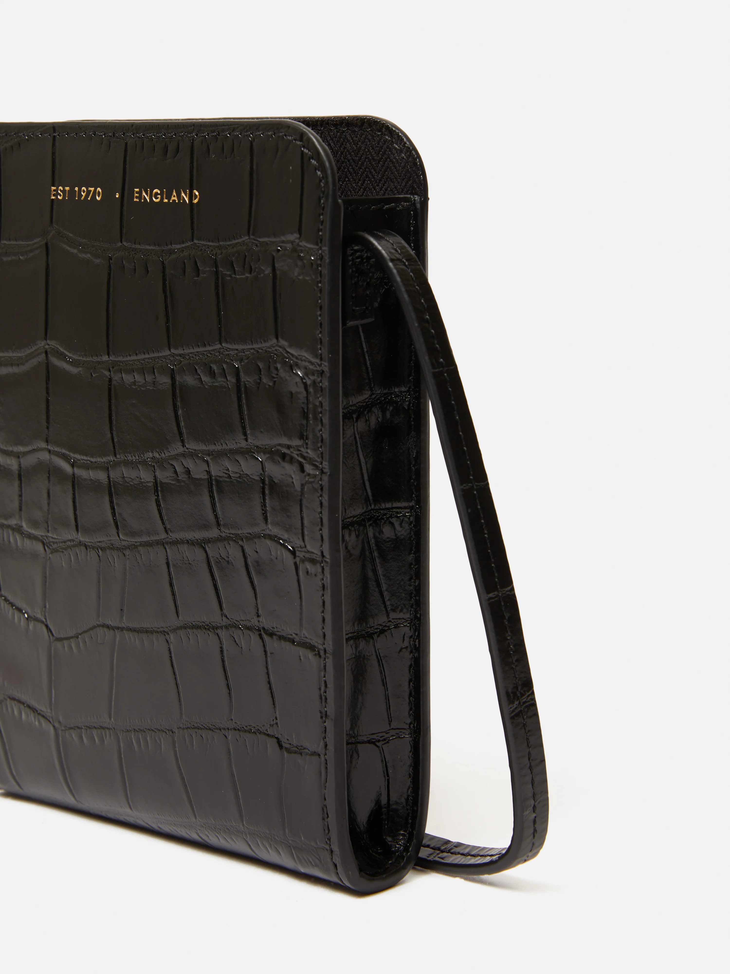 Leather Crossbody Phone Bag | Black - Image 4