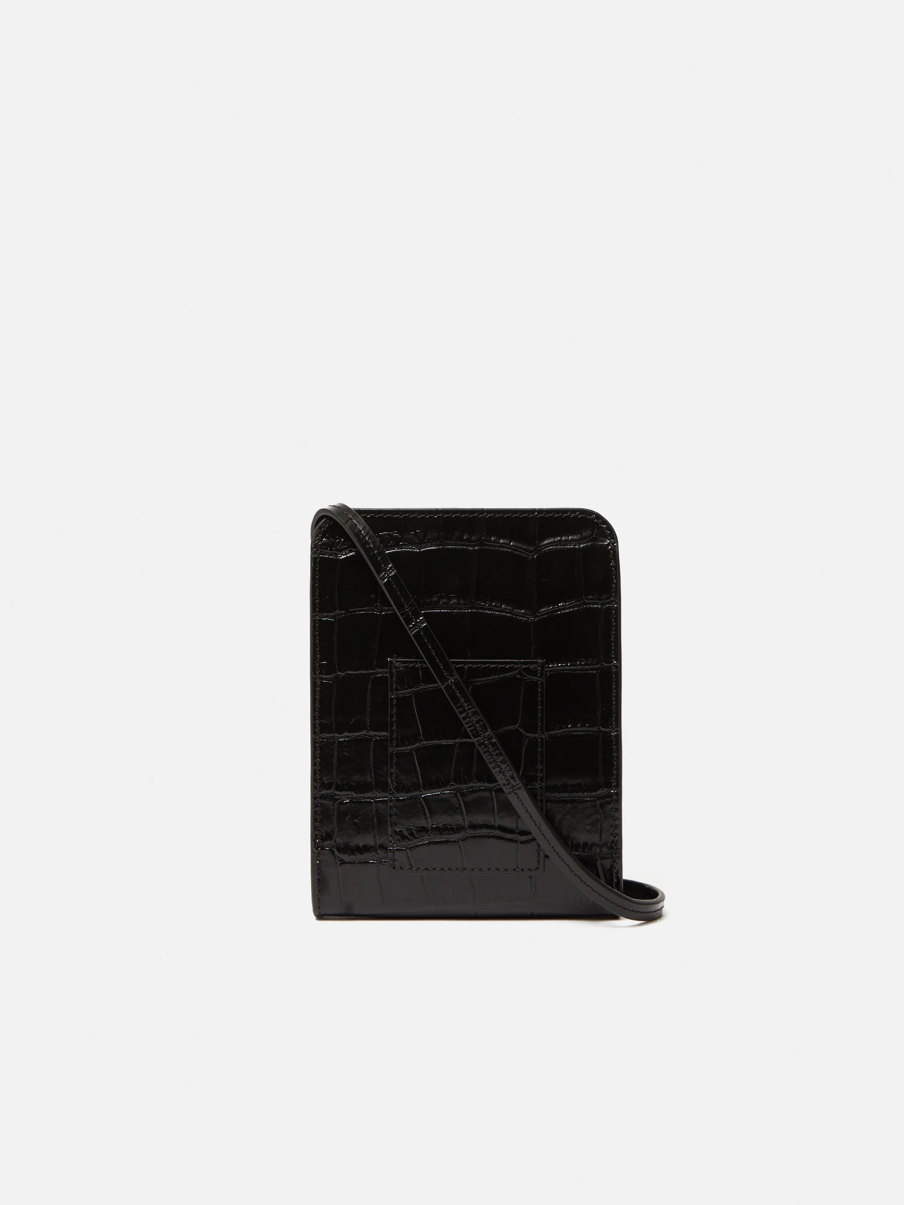 Leather Crossbody Phone Bag | Black - Image 7