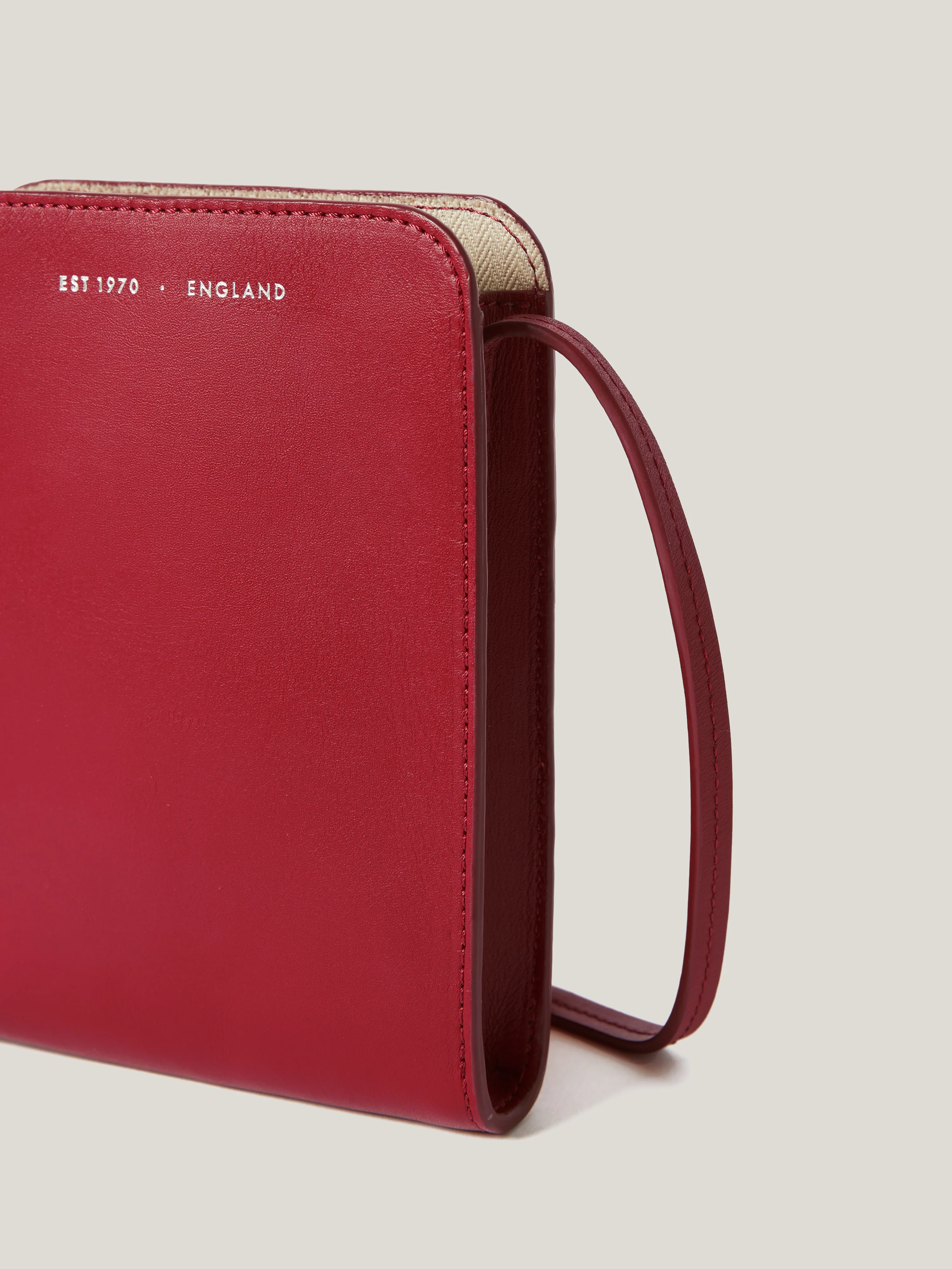 Leather Crossbody Phone Bag | Red - Image 2