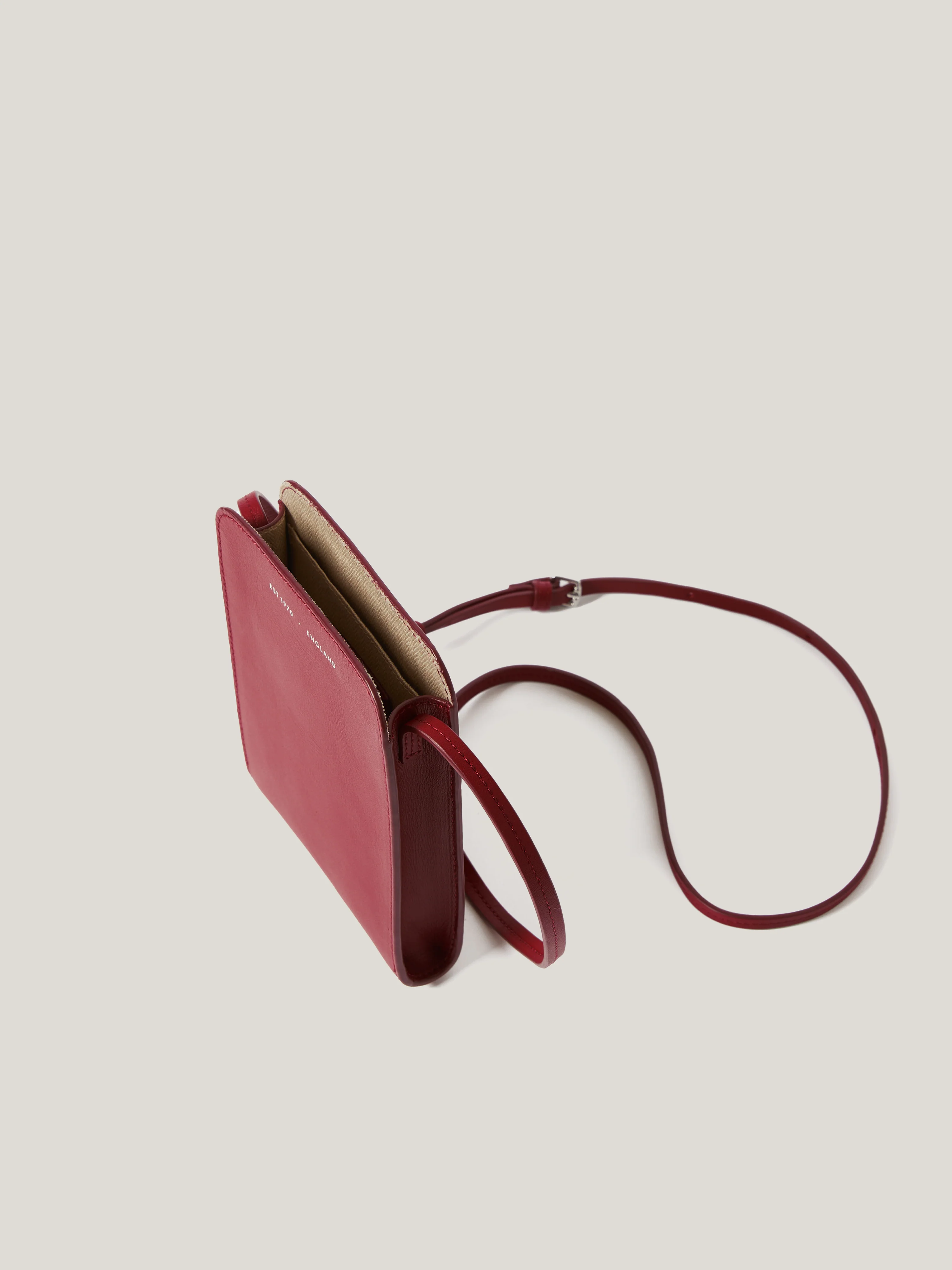 Leather Crossbody Phone Bag | Red - Image 4
