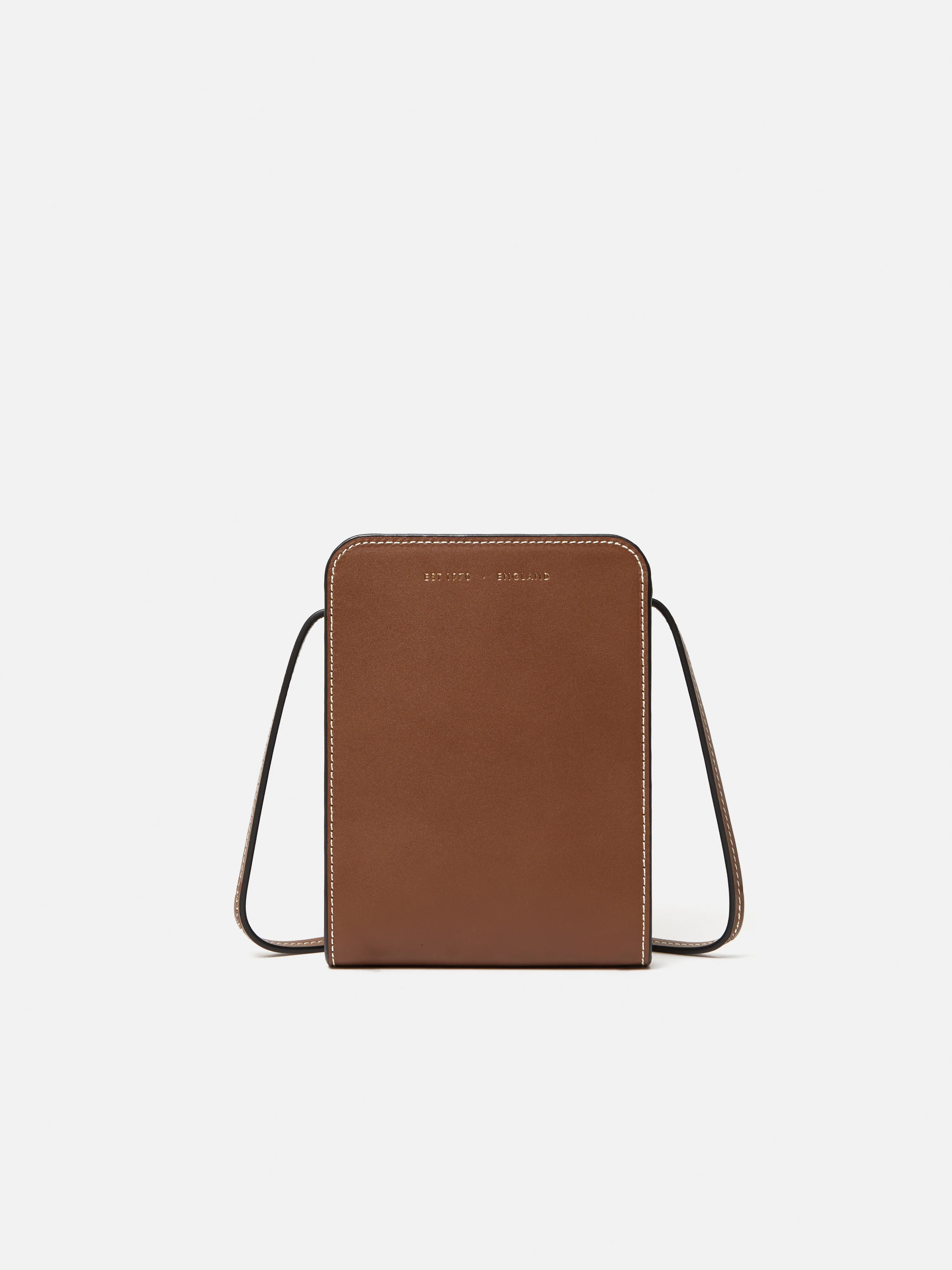 Leather Crossbody Phone Bag | Tan - Image 3