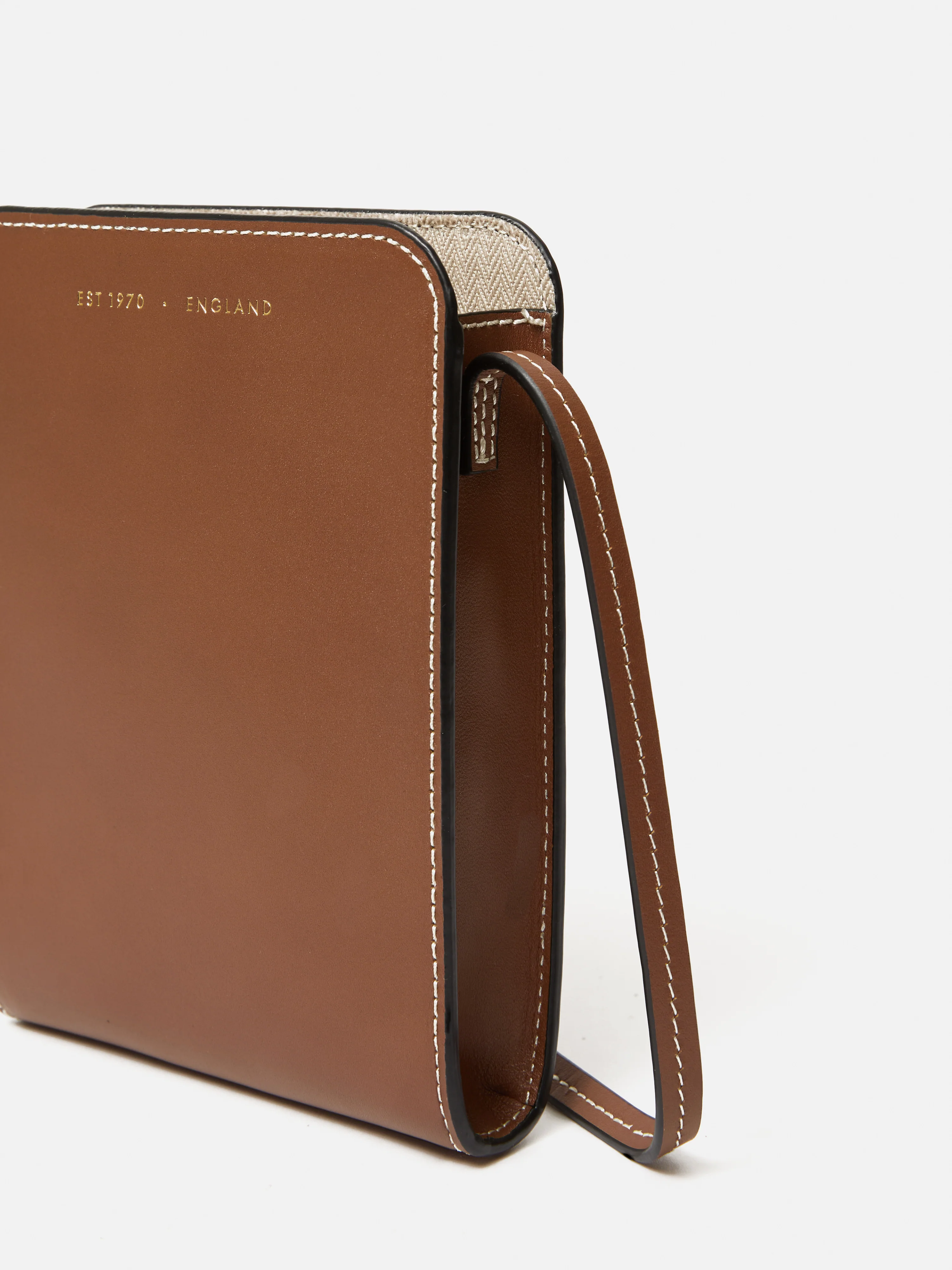 Leather Crossbody Phone Bag | Tan - Image 4