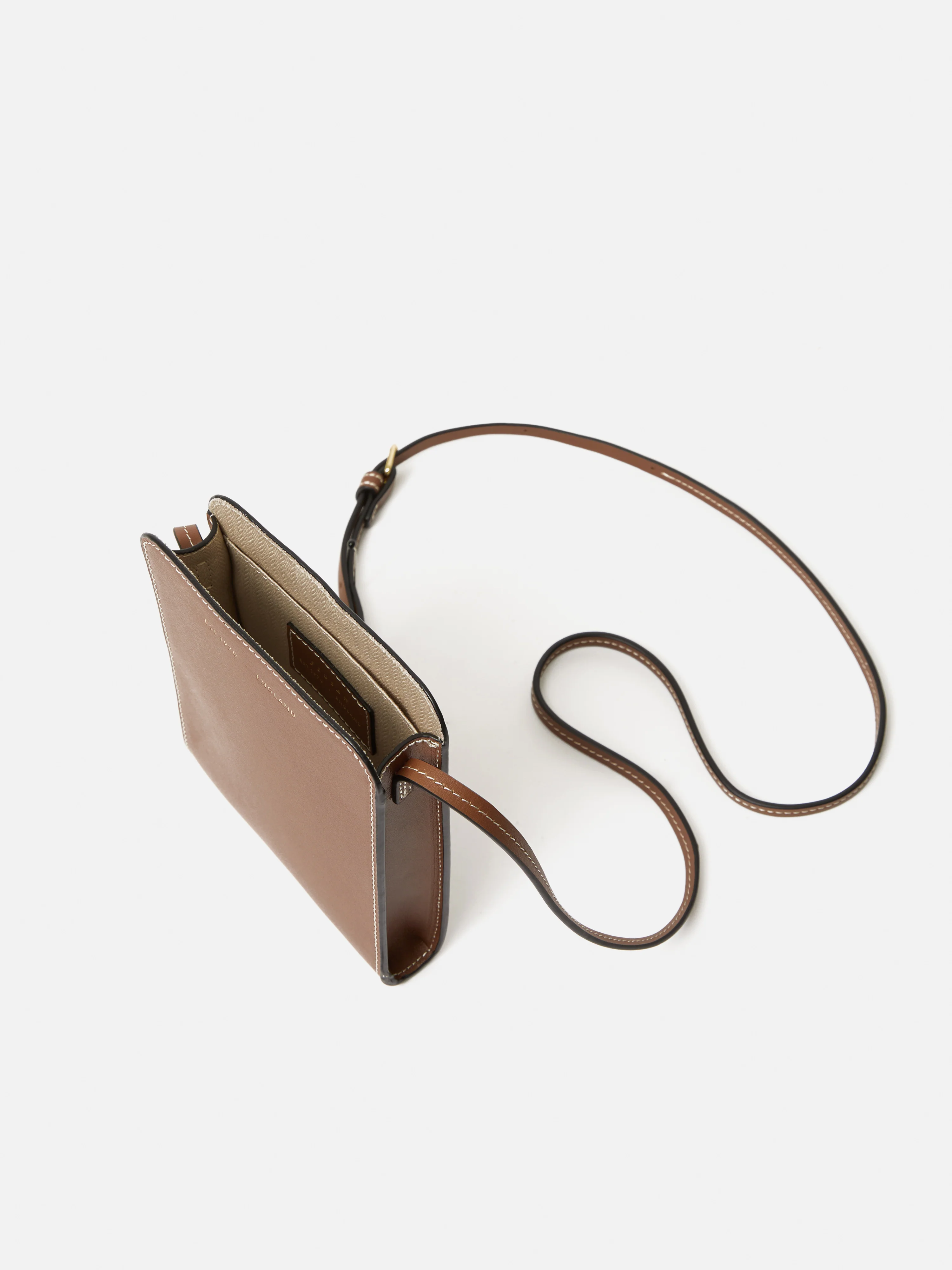 Leather Crossbody Phone Bag | Tan - Image 5