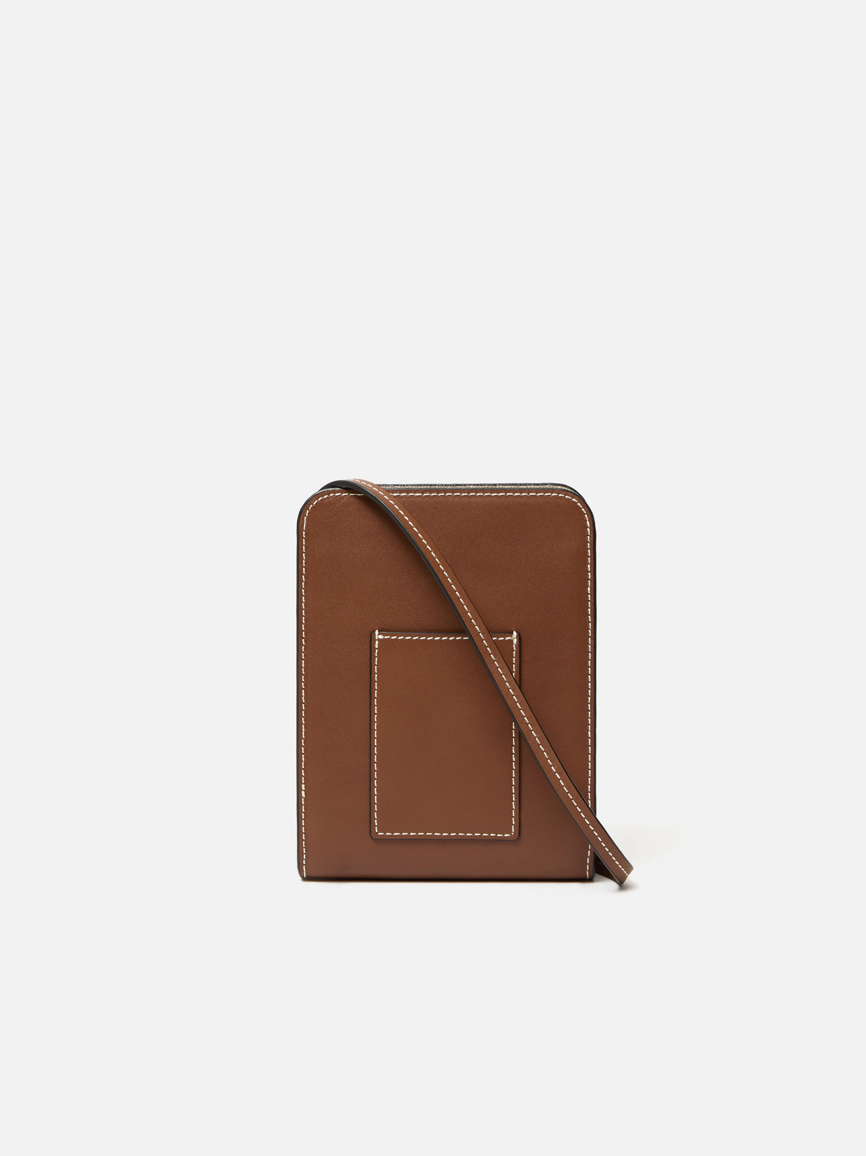 Leather Crossbody Phone Bag | Tan - Image 6